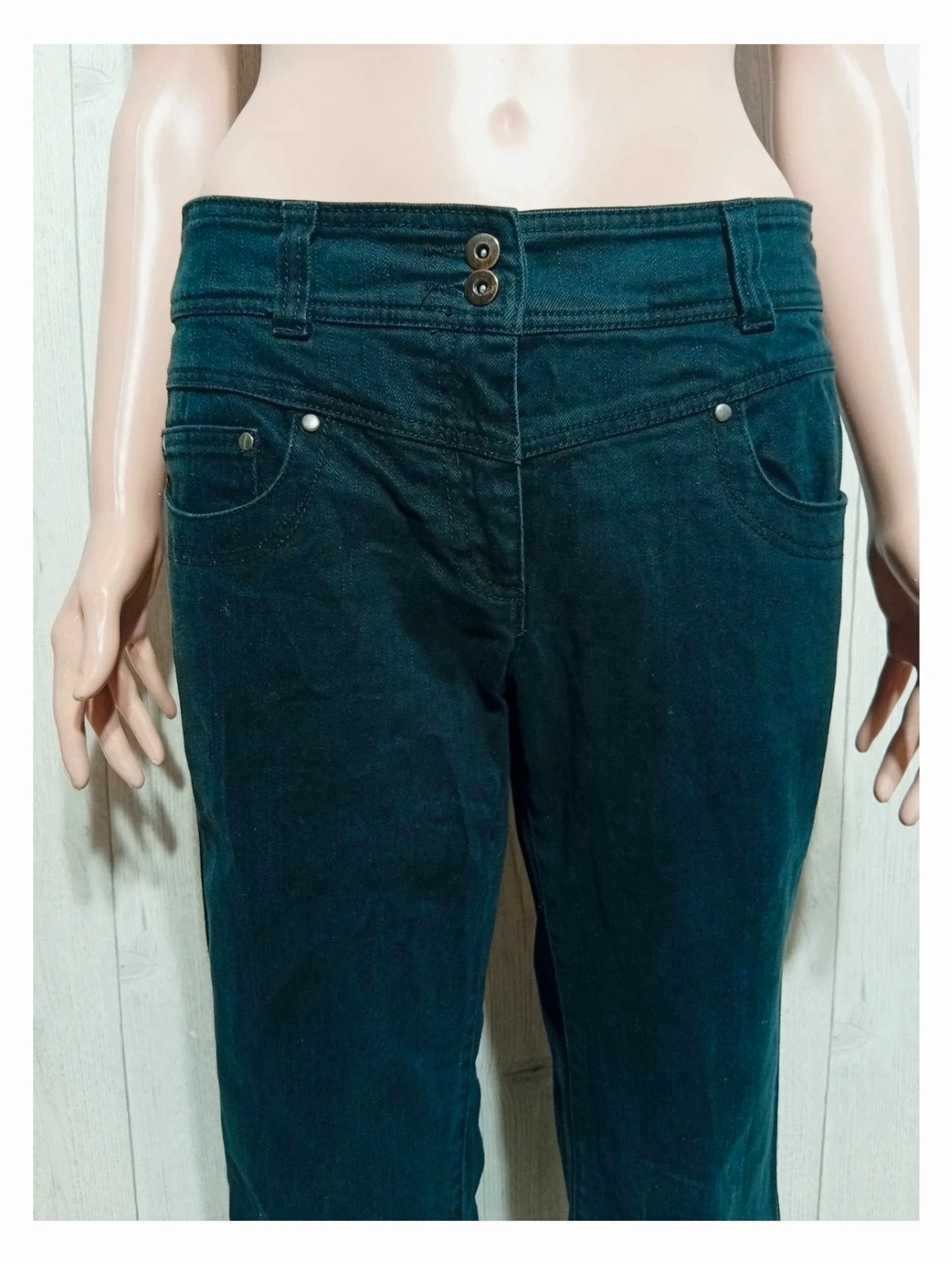 Jeans évasée femme - taille L/40 - camaïeu - couleur noir – Camaïeu – taille L / 40 / 12 2