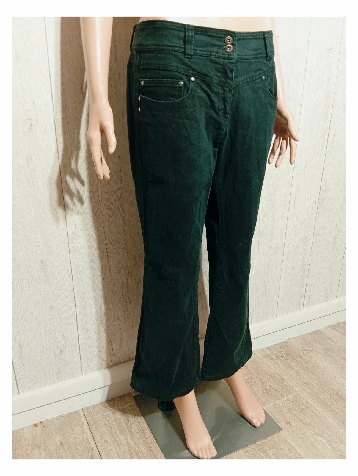 Jeans évasée femme - taille L/40 - camaïeu - couleur noir – Camaïeu – taille L / 40 / 12 4
