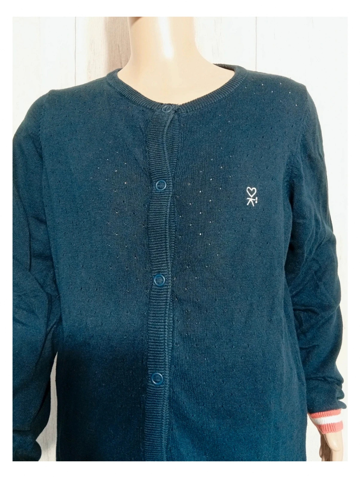 Gilet fille - taille 14 ans/158 cm - okaidi - couleur marine rouge et blanc – Okaïdi – taille 14 ans / 164 cm 2