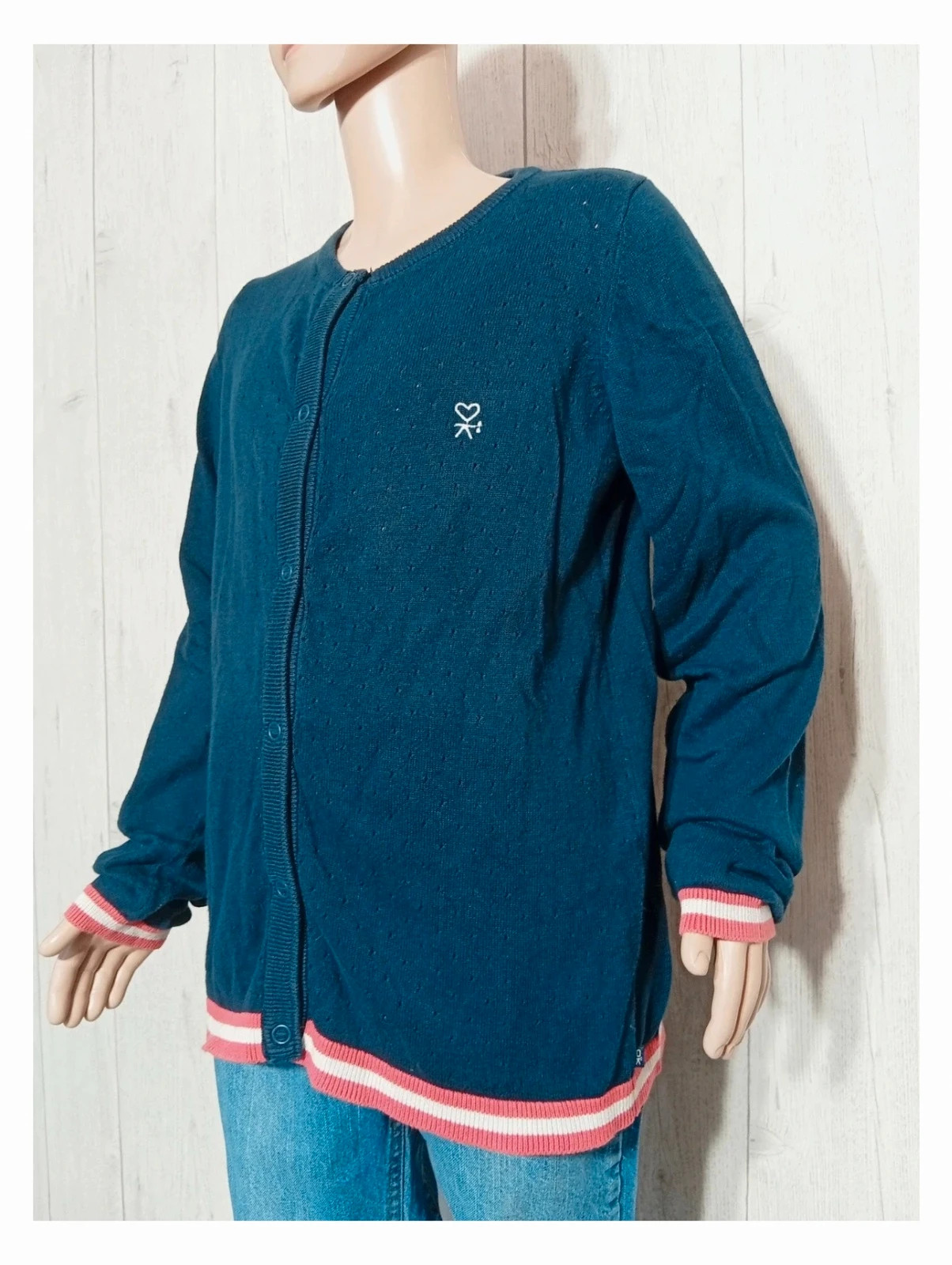 Gilet fille - taille 14 ans/158 cm - okaidi - couleur marine rouge et blanc – Okaïdi – taille 14 ans / 164 cm 5