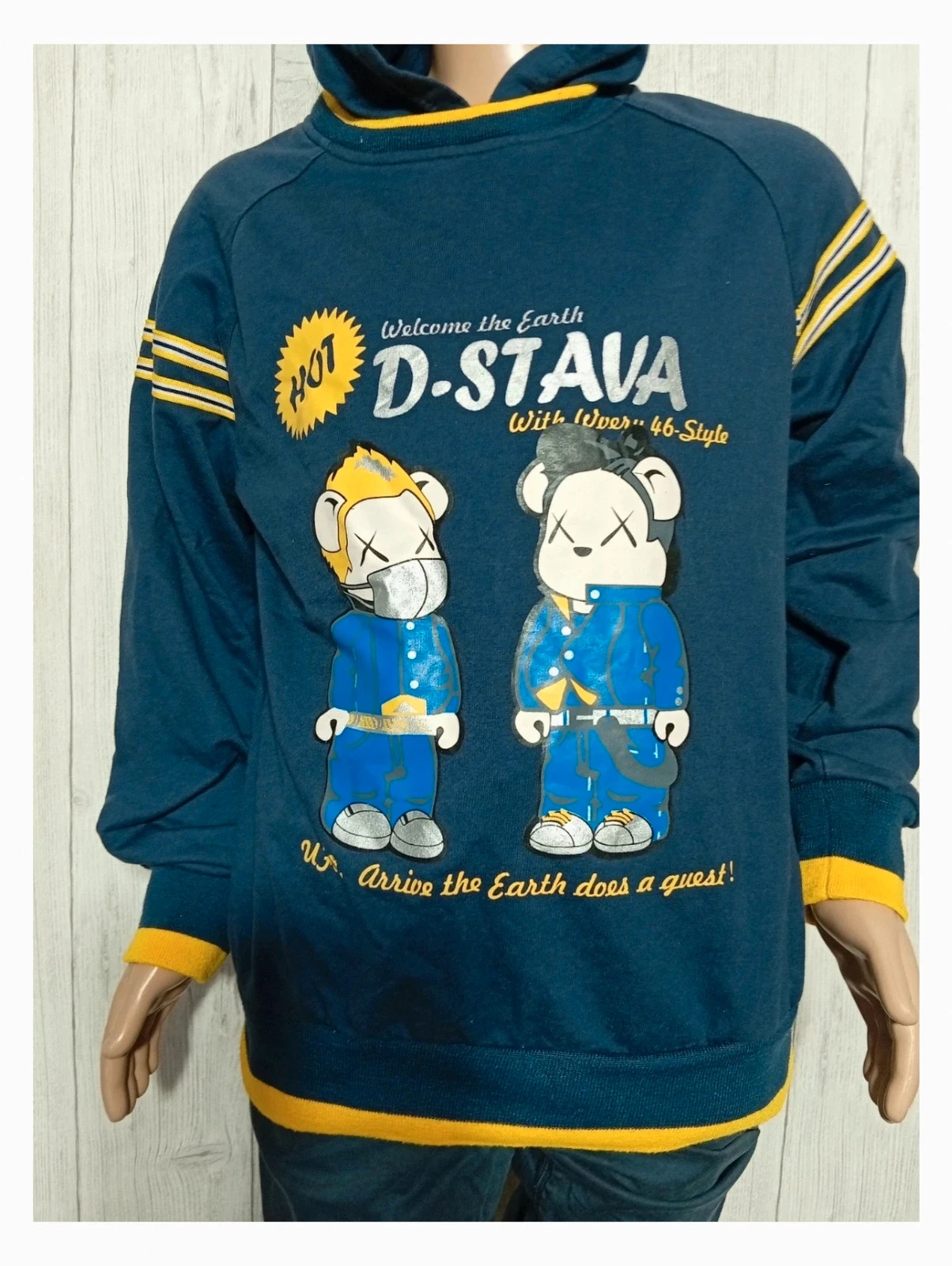 Pull a capuche garcon - taille 14 ans - DK house - couleur marine jaune – d.k.house – taille 14 ans / 164 cm 3