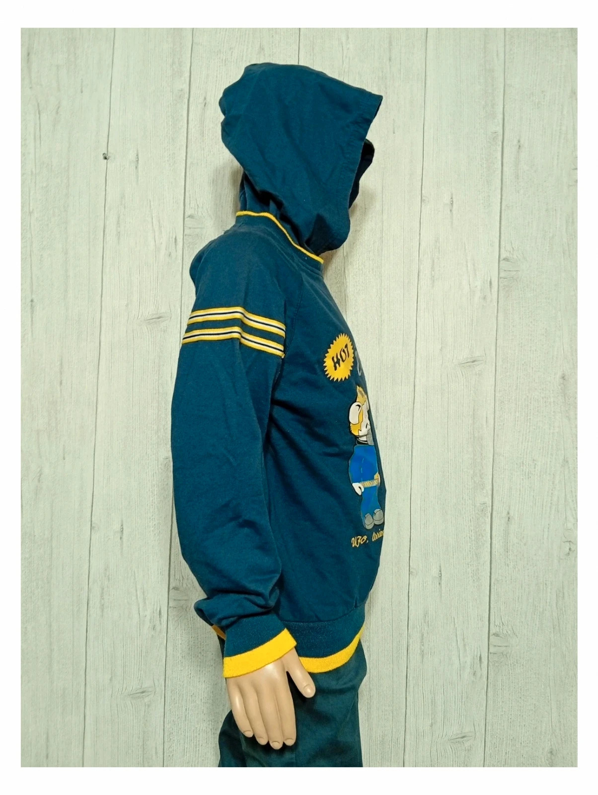 Pull a capuche garcon - taille 14 ans - DK house - couleur marine jaune – d.k.house – taille 14 ans / 164 cm 4