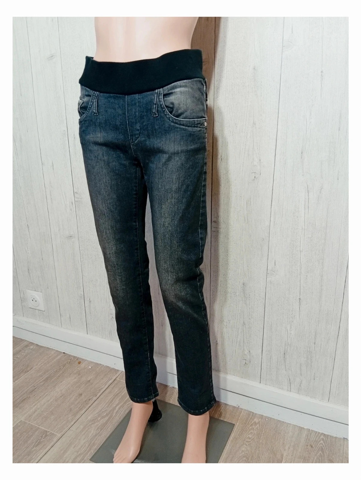 Jeans skinny femme - taille S/36 - Pietro Brunelli - couleur gris noir – Pietro Brunelli – taille S / 36 / 8 5