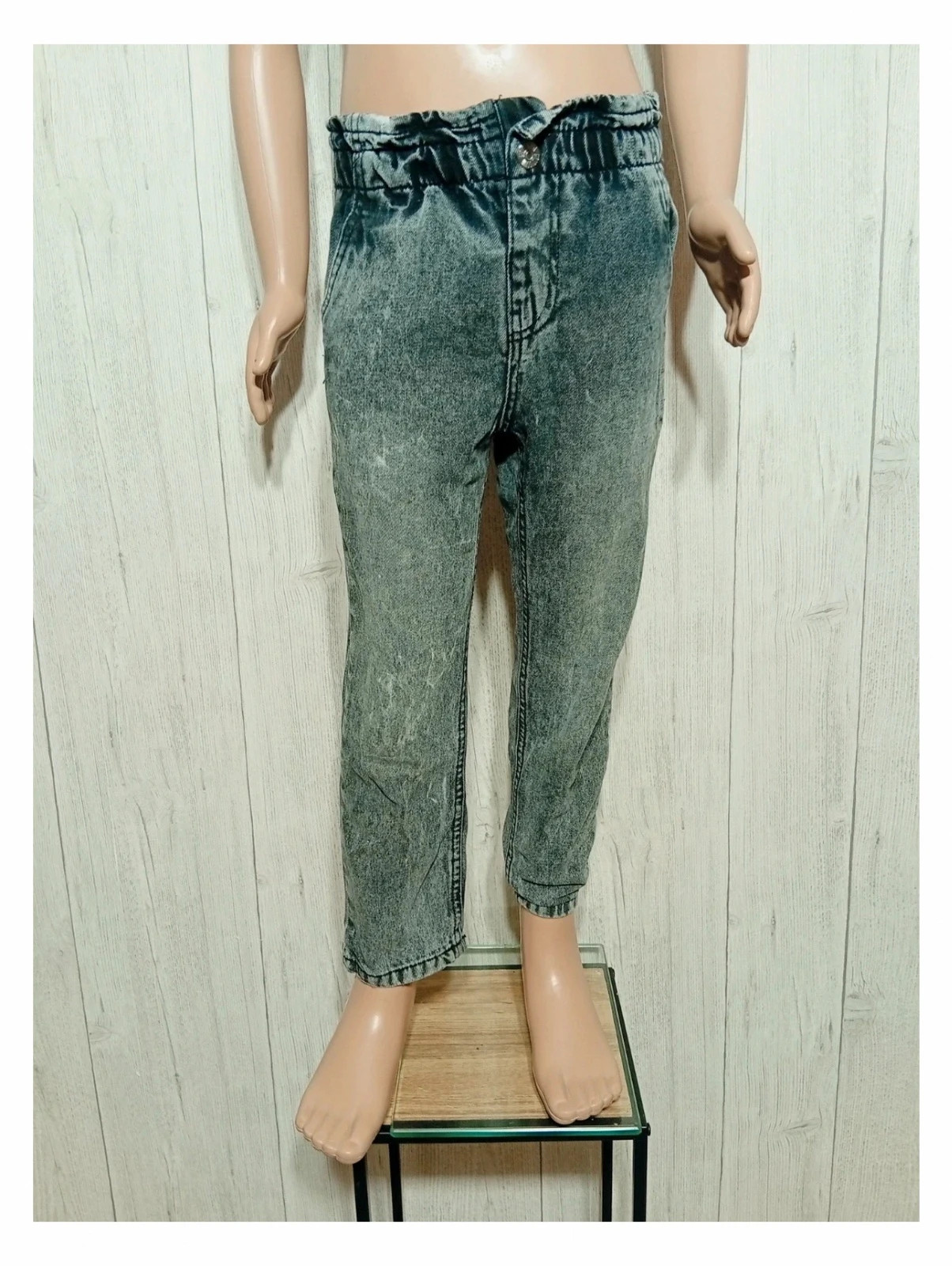 Jeans fille - taille 7 ans - zeeman - couleur gris noir