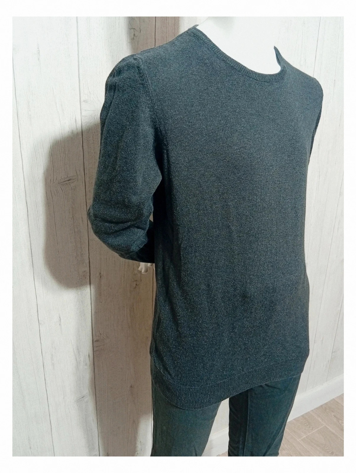 Pull ras de cou manches longues - taille M/38 - Kiabi - couleur gris – Kiabi – taille M 4