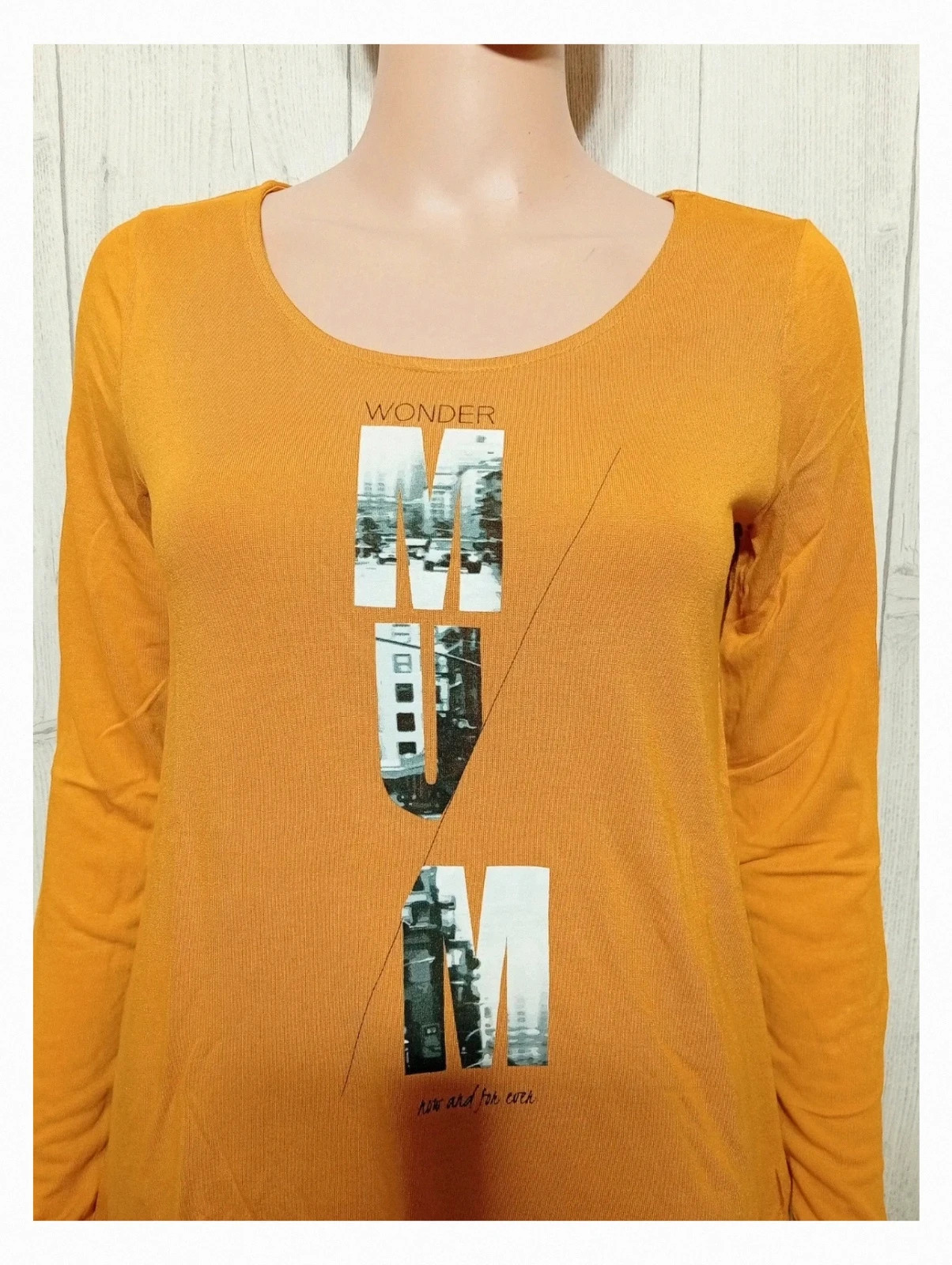 T-shirt manches longues imprimé graphique femme - taille S/36 - maternity premaman- couleur orange – Premaman – taille S / 36 / 8 2