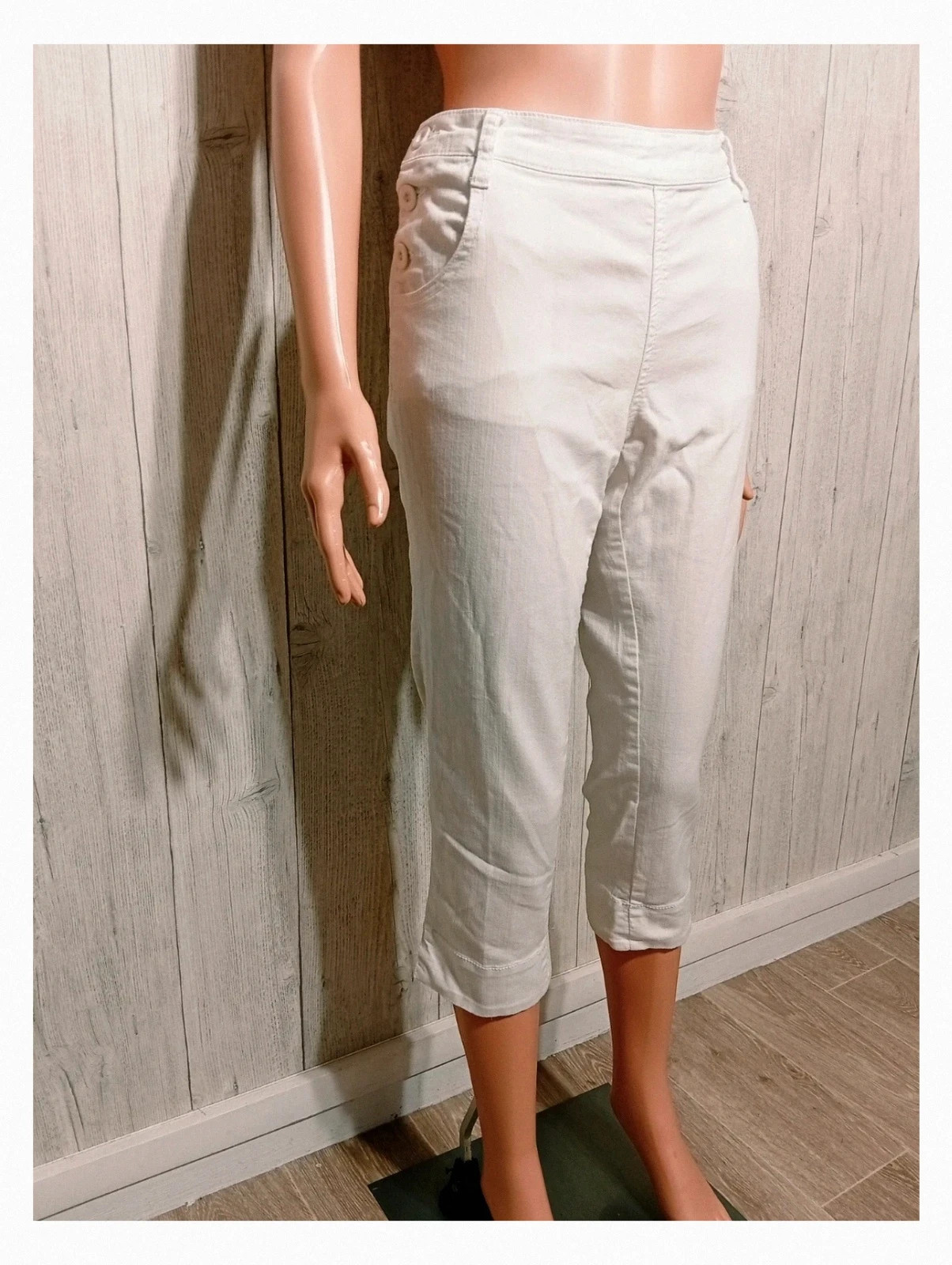 Pantacourt femme coupe ajustée - taille XL/42- la redoute - couleur blanc – La Redoute – taille XL / 42 / 14 4