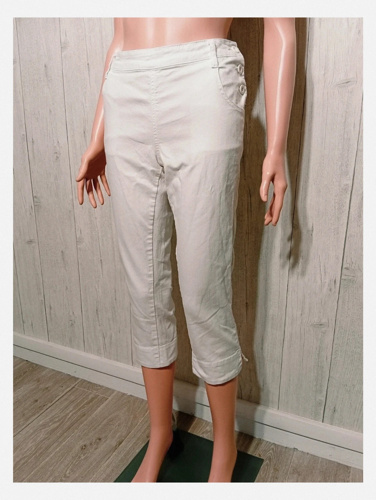 Pantacourt femme coupe ajustée - taille XL/42- la redoute - couleur blanc – La Redoute – taille XL / 42 / 14 5