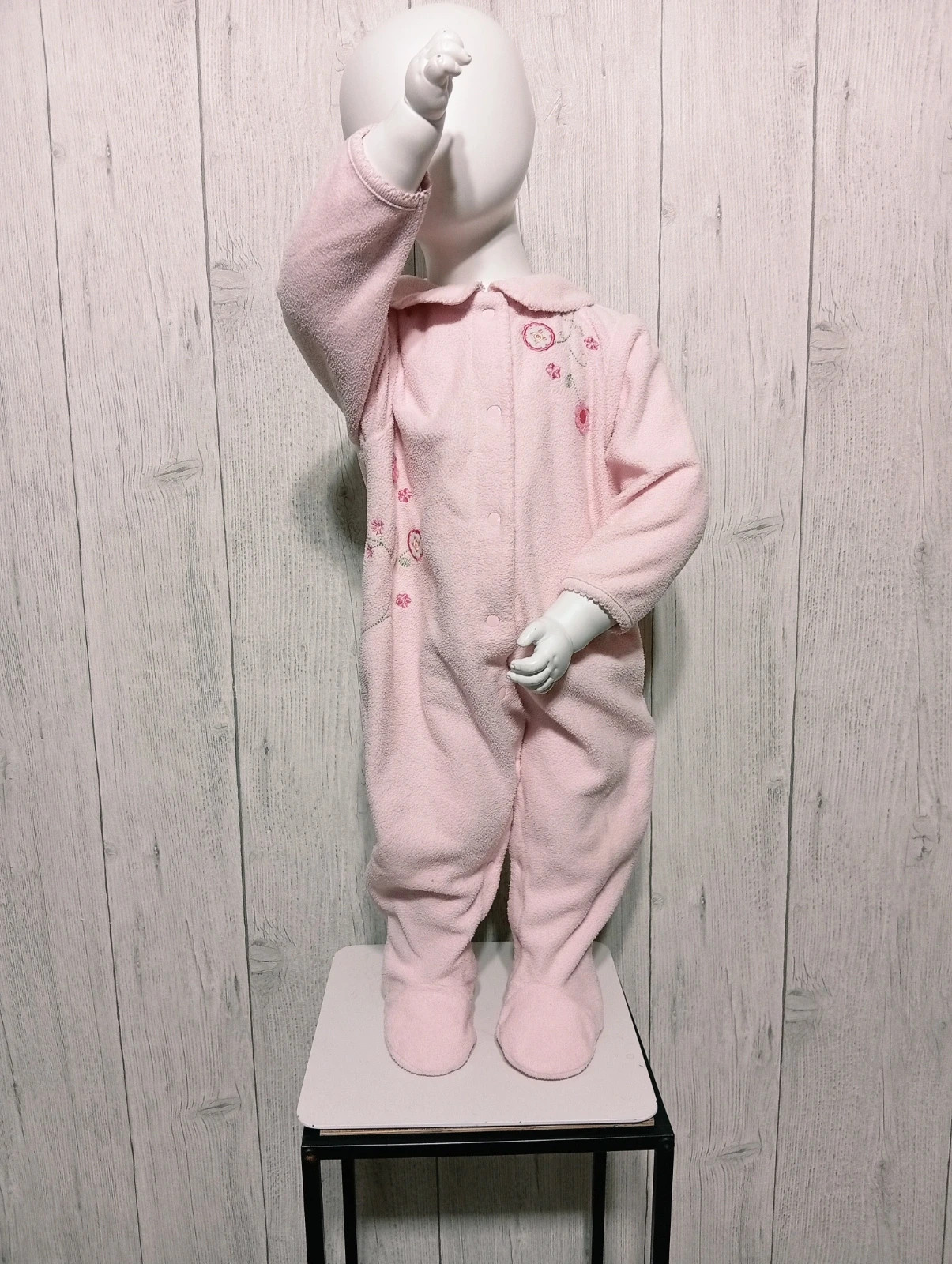 Pyjama d'hiver 1 piece fille - taille 12 mois - couleur rose – taille 9-12 mois / 74 cm
