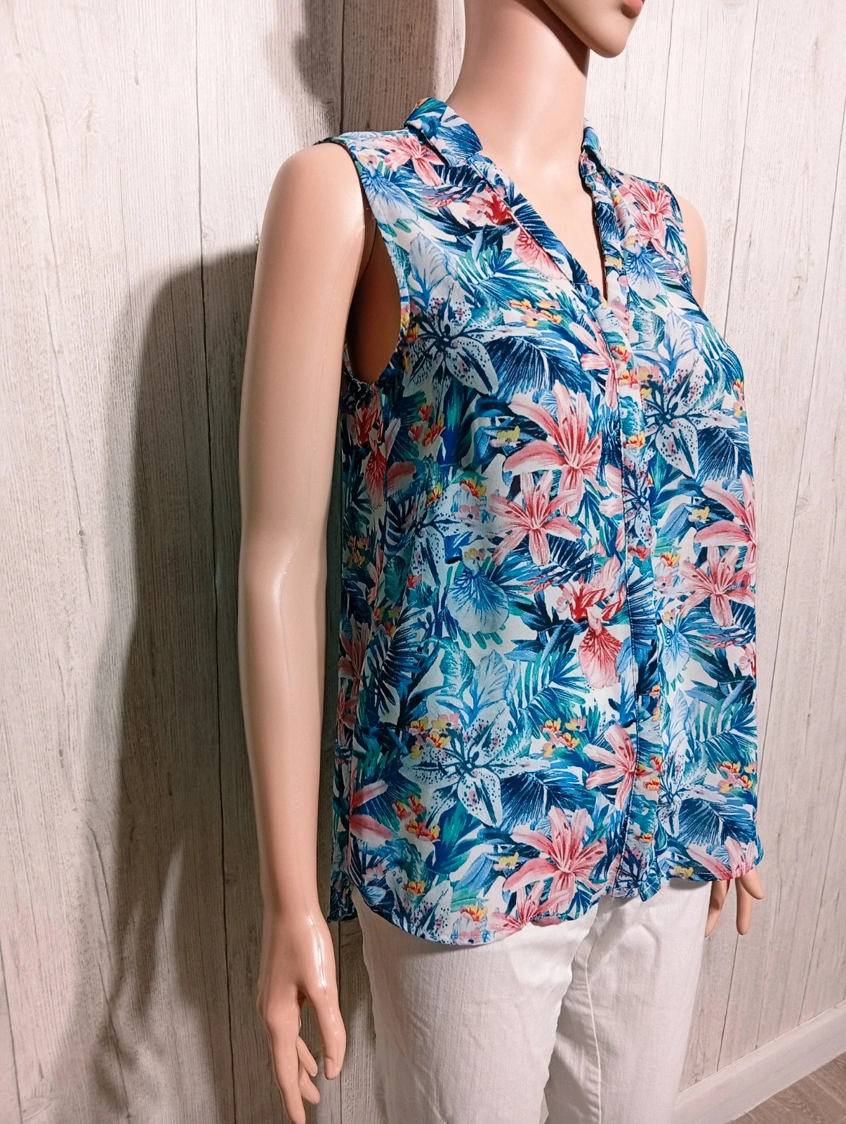 Chemisier sans manche imprimé floral femme - taille XS/34-H&M - couleur multicolore – H&M – taille XS / 34 / 6 4