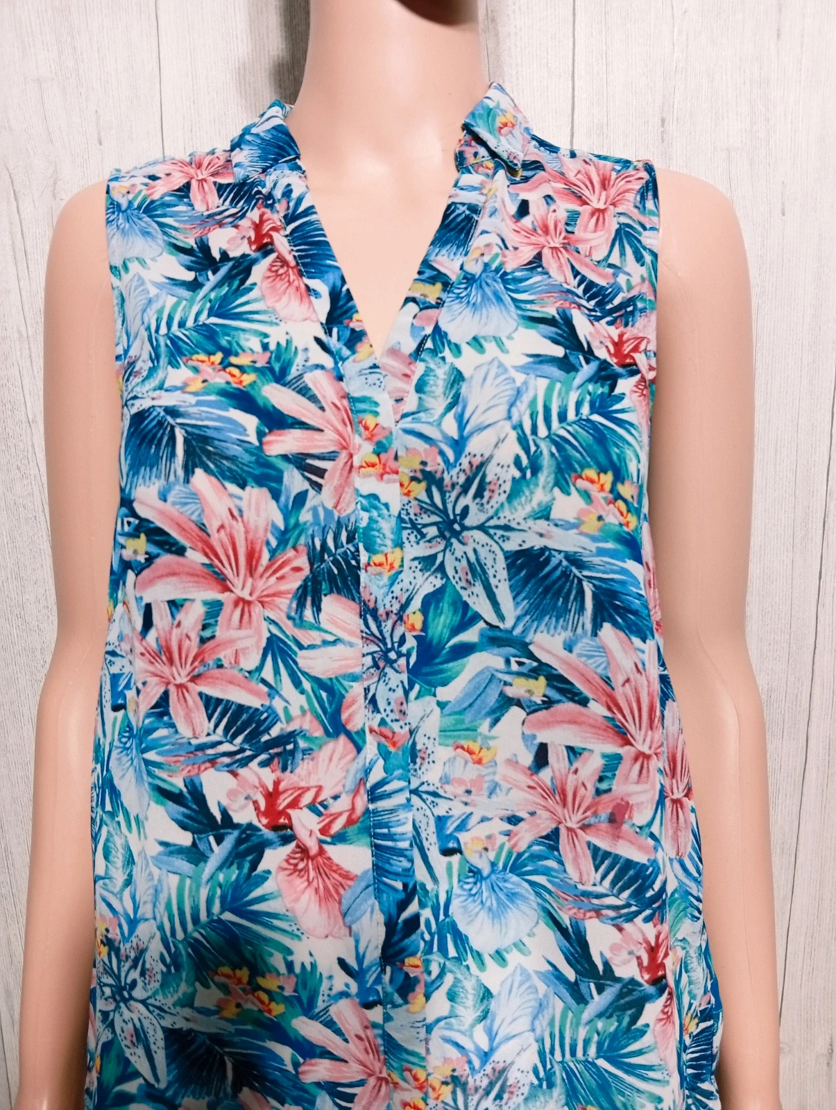 Chemisier sans manche imprimé floral femme - taille XS/34-H&M - couleur multicolore – H&M – taille XS / 34 / 6 2