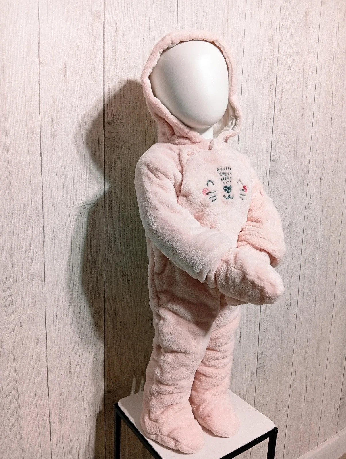Combinaison avec capuche et moufles fille - Taille 12 mois - tissaia - couleur rose – Tissaia – taille 9-12 mois / 74 cm 2