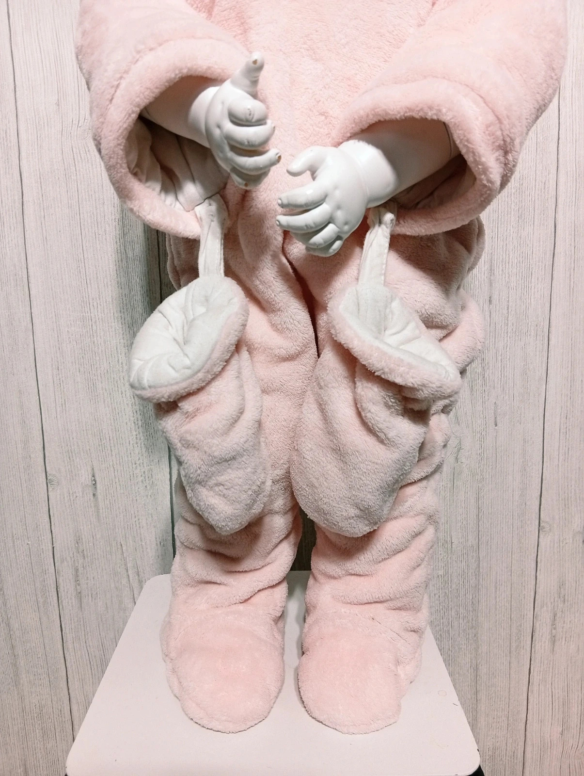 Combinaison avec capuche et moufles fille - Taille 12 mois - tissaia - couleur rose – Tissaia – taille 9-12 mois / 74 cm 4