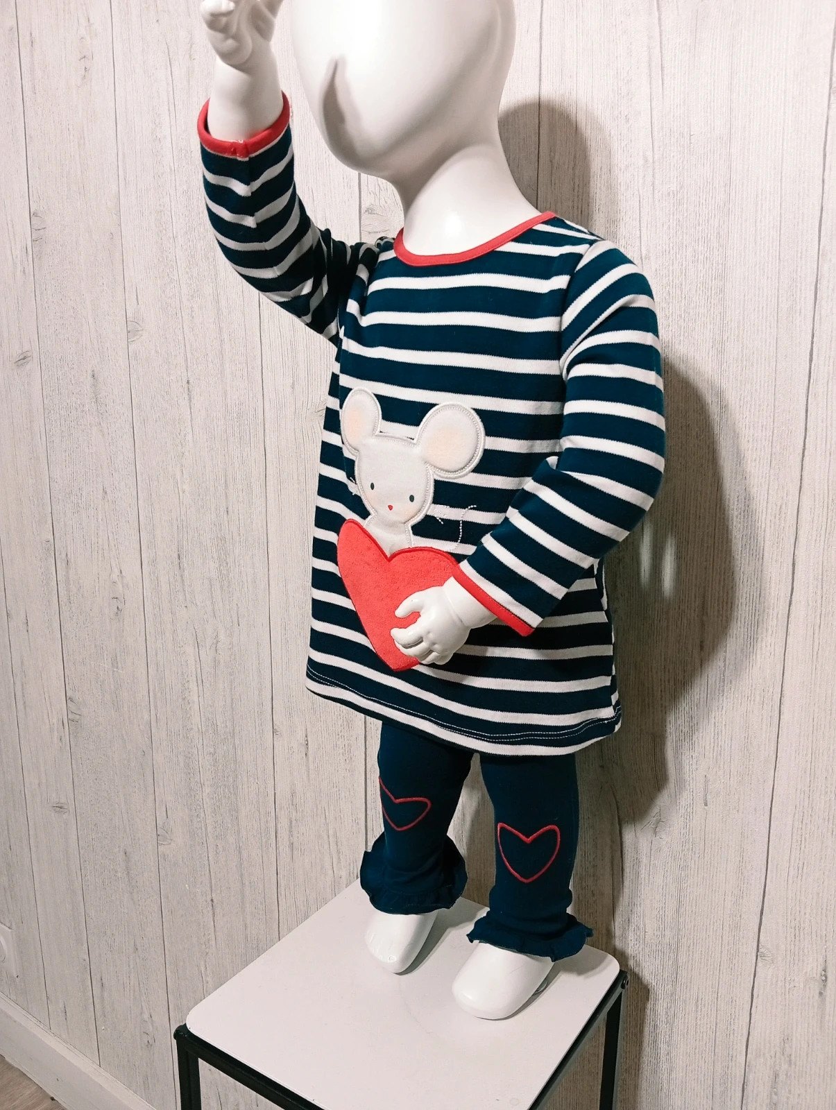 Ensemble 2 pièces fille - Taille 12 mois - Couleur marine et blanc – taille 9-12 mois / 74 cm 3