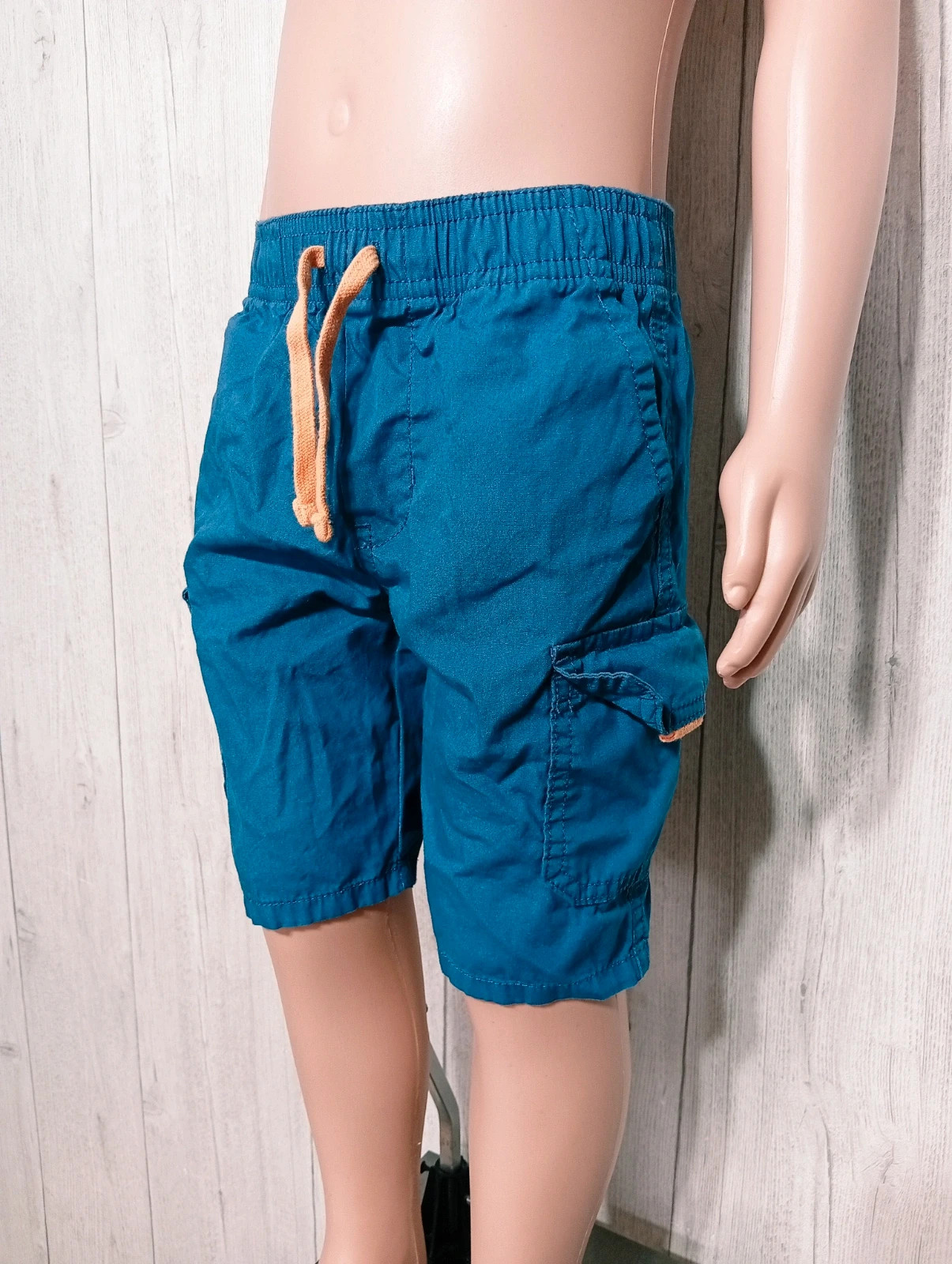 Short cargo garçon - Taille 3 ans - Couleur bleu et cordon serrage orange – taille 3 ans / 98 cm 3