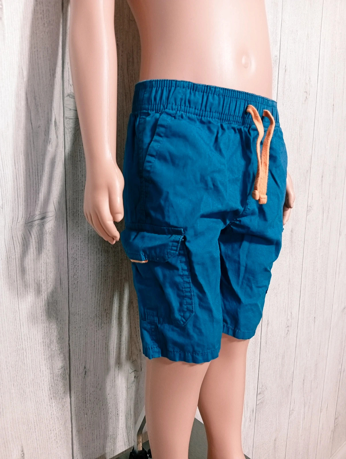 Short cargo garçon - Taille 3 ans - Couleur bleu et cordon serrage orange – taille 3 ans / 98 cm 2