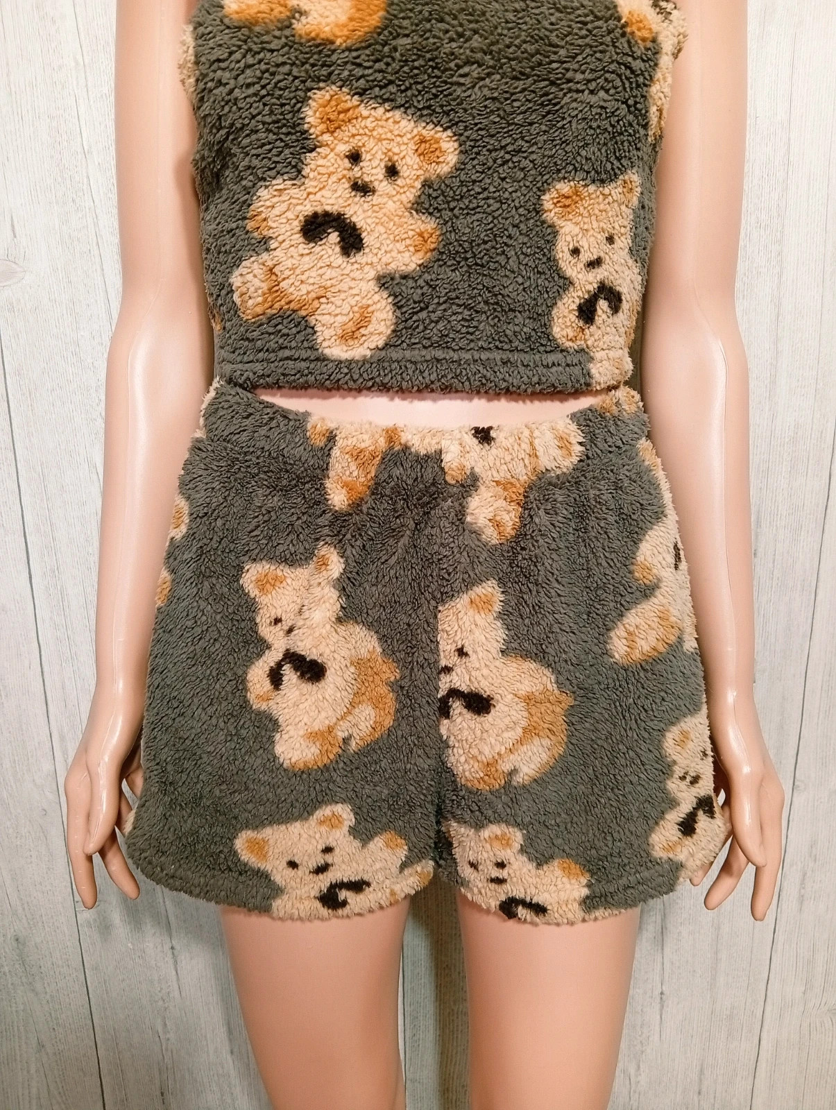 Ensemble de pyjama 2 pièces a motif ourson femme - Taille M/38 - shein- couleur marron – Shein – taille M / 38 / 10 3