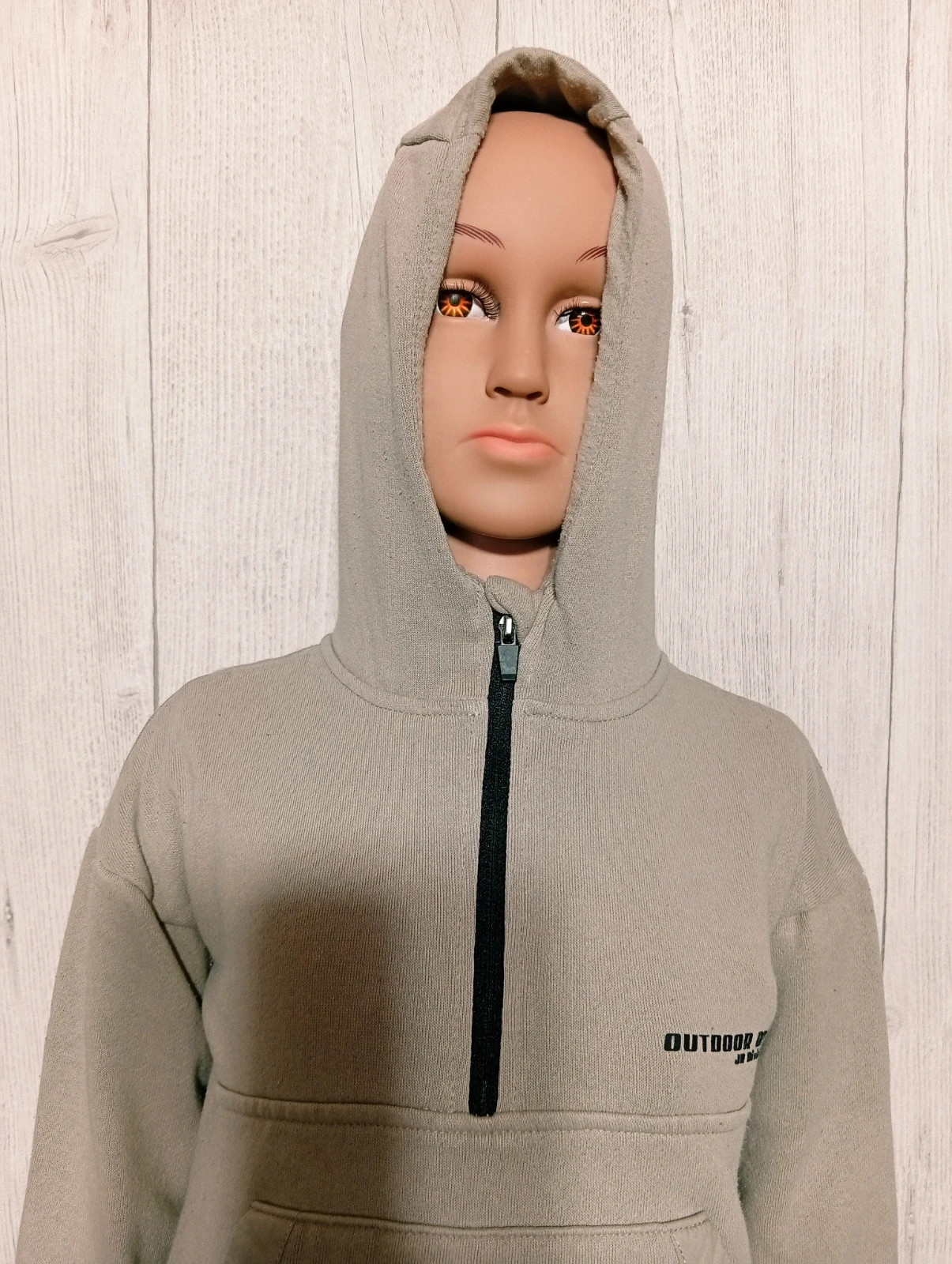 Pull a capuche manches longues garcon- taille 3 ans - outdoor - couleur gris beige – OUTDOOR – taille 3 ans / 98 cm 2