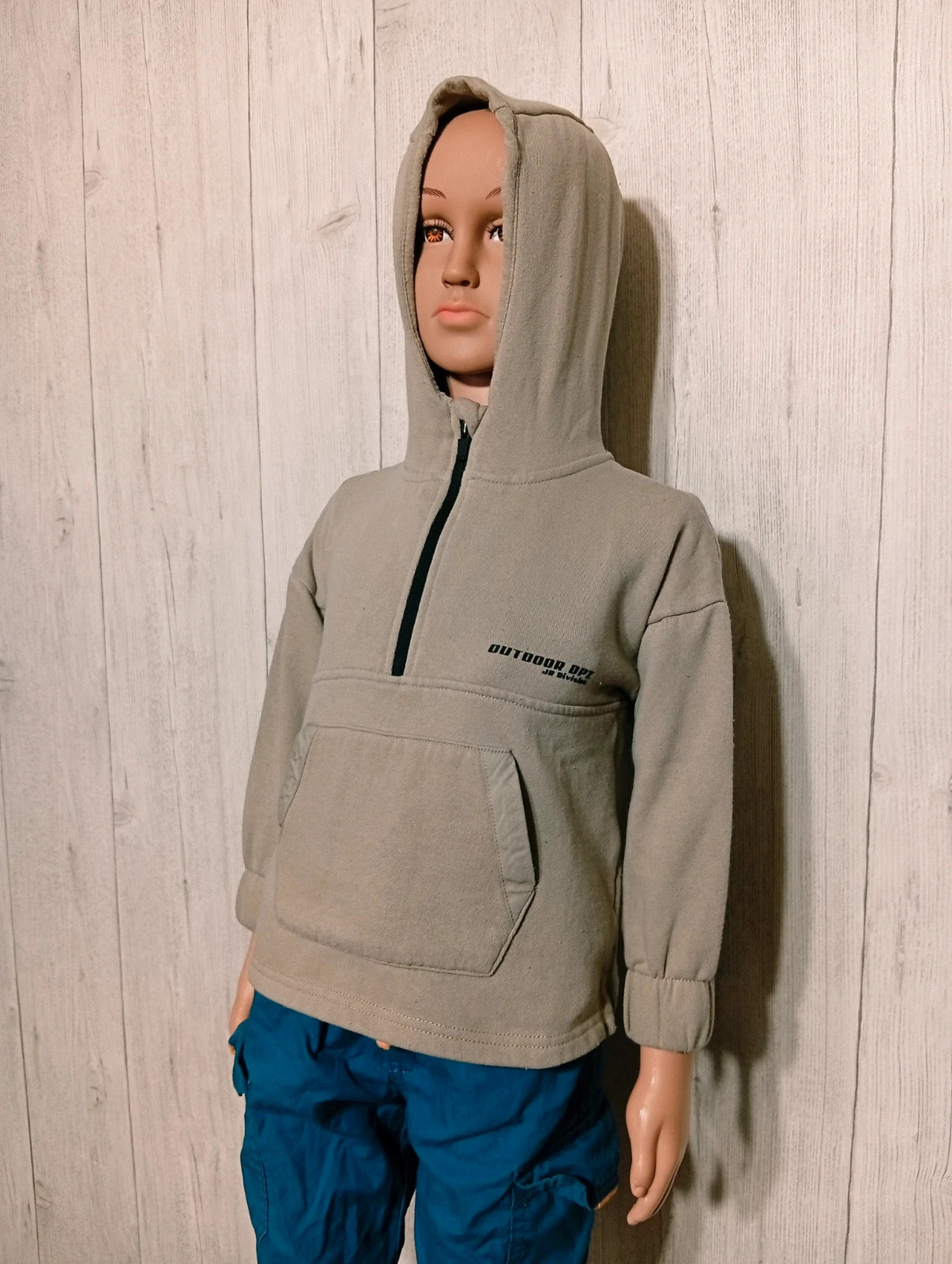 Pull a capuche manches longues garcon- taille 3 ans - outdoor - couleur gris beige – OUTDOOR – taille 3 ans / 98 cm 5