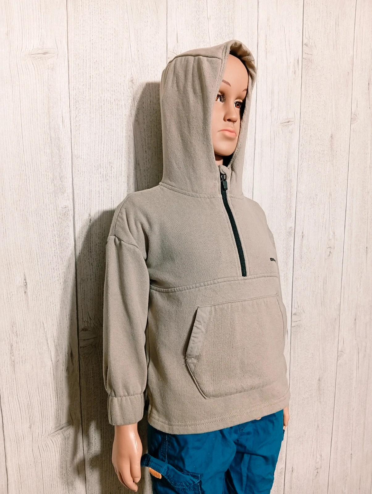 Pull a capuche manches longues garcon- taille 3 ans - outdoor - couleur gris beige – OUTDOOR – taille 3 ans / 98 cm 4