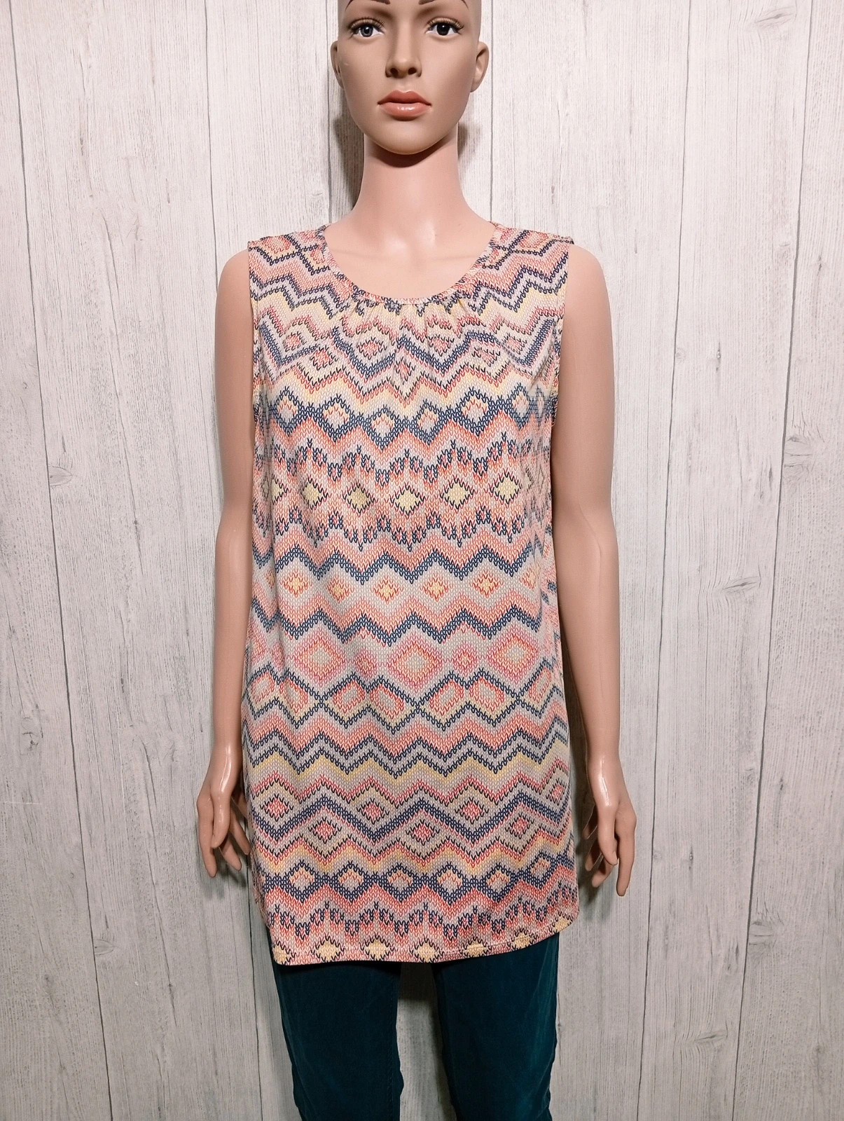 Blouse sans manche au motif géométrique femme- taille XL/42 - Mosquitos- couleur multicolore