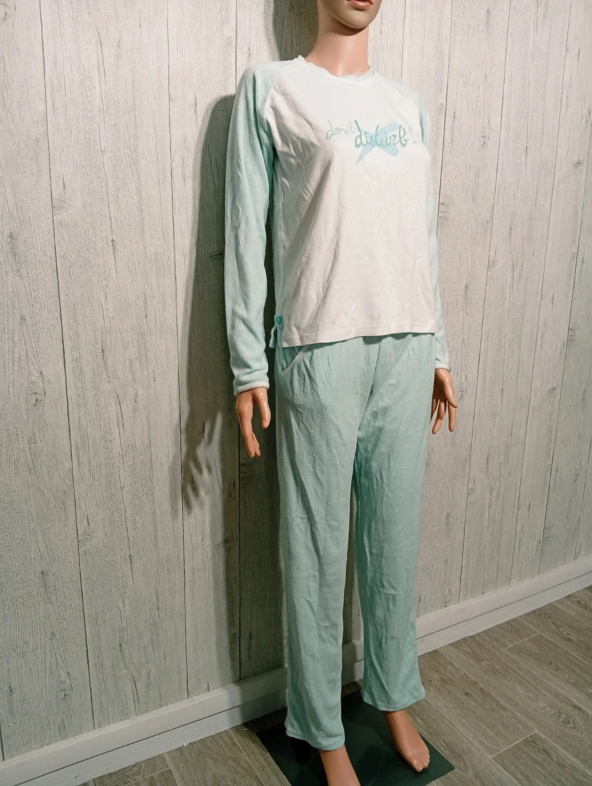 Ensemble de pyjama 2 pièces femme- taille M/38 - etam - couleur bleu clair et blanc – Etam – taille M / 38 / 10 4