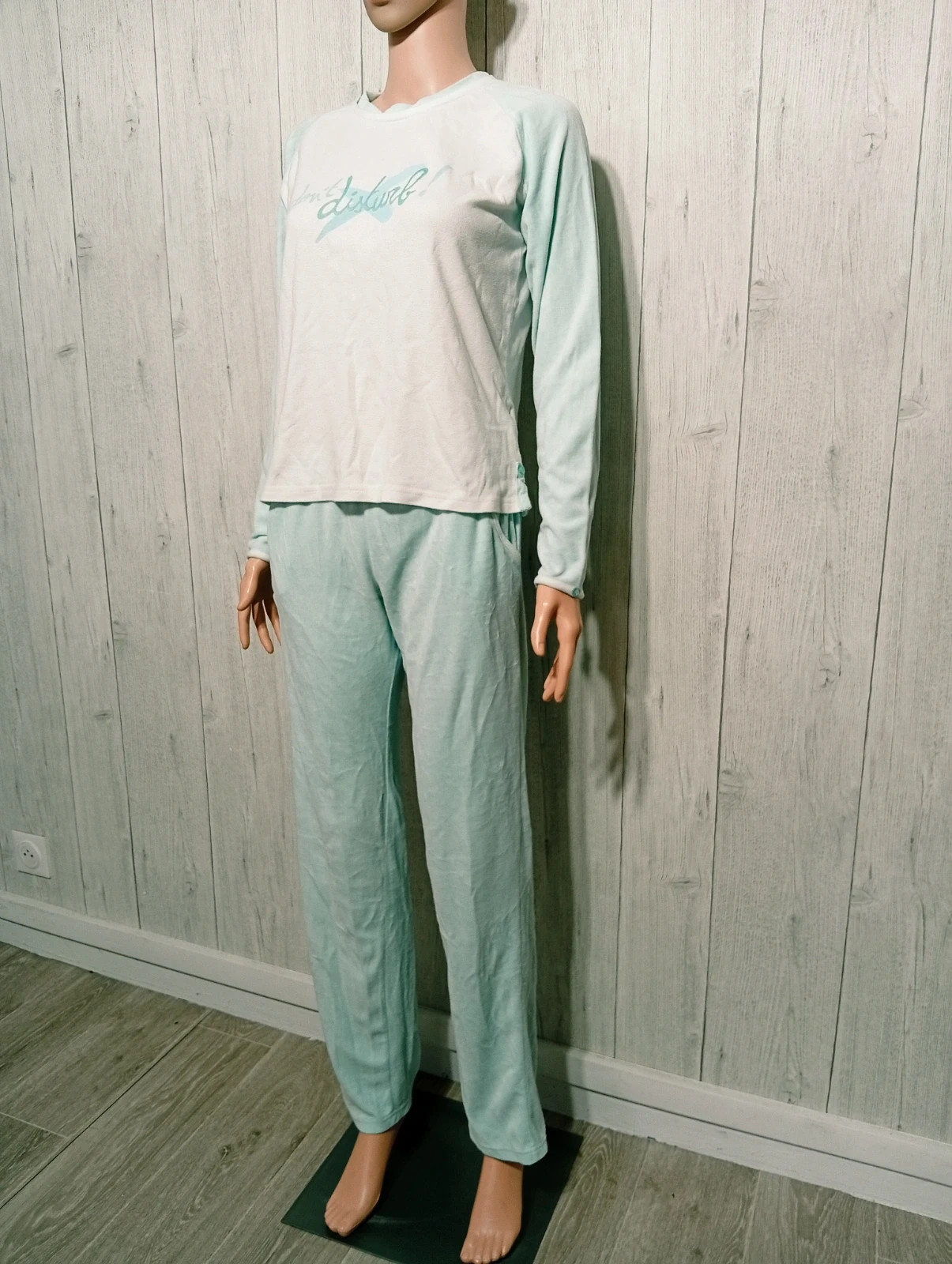 Ensemble de pyjama 2 pièces femme- taille M/38 - etam - couleur bleu clair et blanc – Etam – taille M / 38 / 10 5