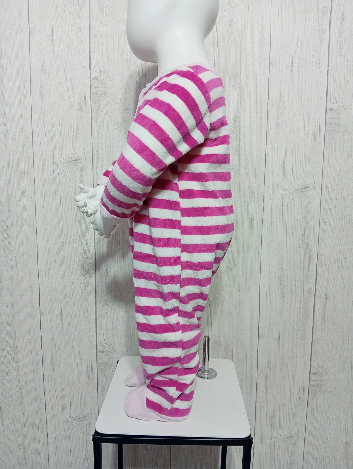 Pyjama polaire 1 piece imprimé a rayure - taille 12mois - influx - couleur fushia blanc – Influx – taille 12-18 mois / 80 cm 5
