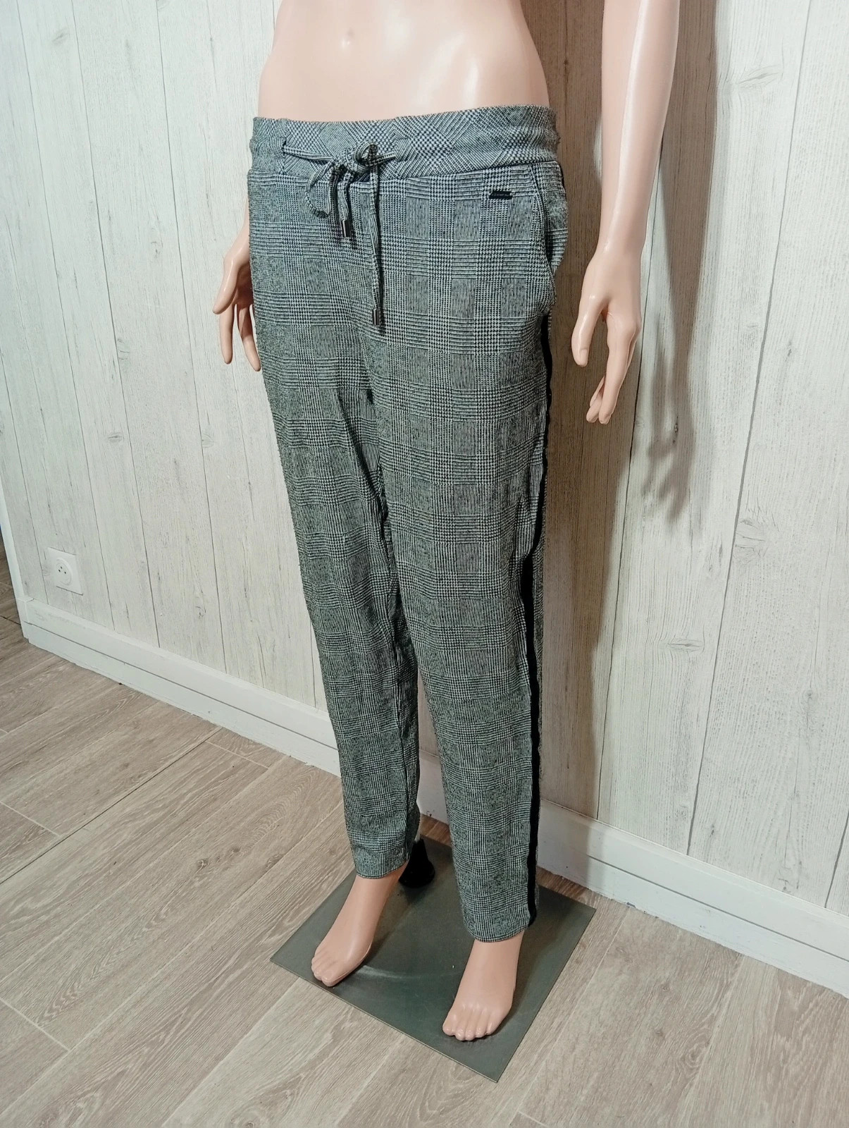 Pantalon imprimé femme - taille XL/42 - street one - couleur noir gris – Street One – taille XL / 42 / 14 5