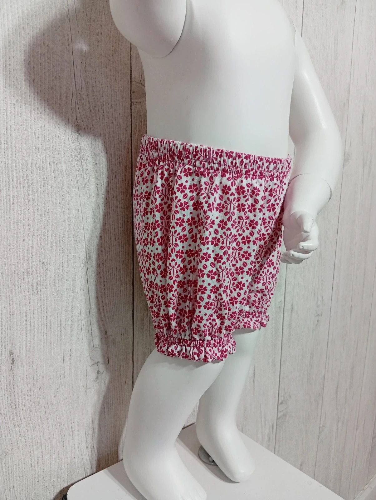 Bloomer fille en tissus rose imprimé floral - taille 18 mois - couleur fushia blanc – taille 12-18 mois / 80 cm 2