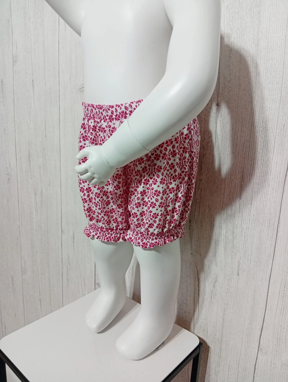 Bloomer fille en tissus rose imprimé floral - taille 18 mois - couleur fushia blanc – taille 12-18 mois / 80 cm 3