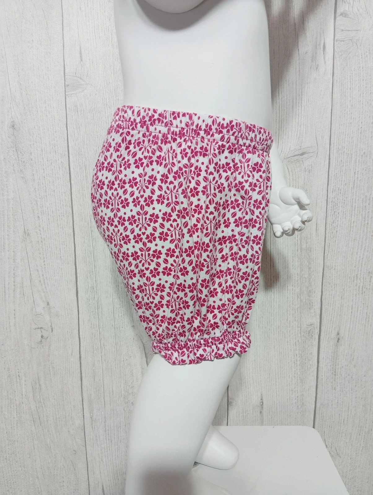 Bloomer fille en tissus rose imprimé floral - taille 18 mois - couleur fushia blanc – taille 12-18 mois / 80 cm 4