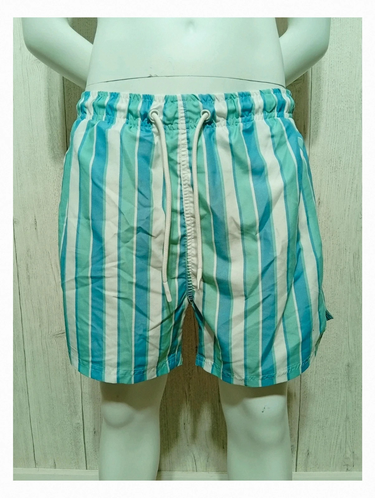 Short de bain a rayure homme- taille M/38 - Primark - couleur bleu blanc menthe – Primark – taille M 2