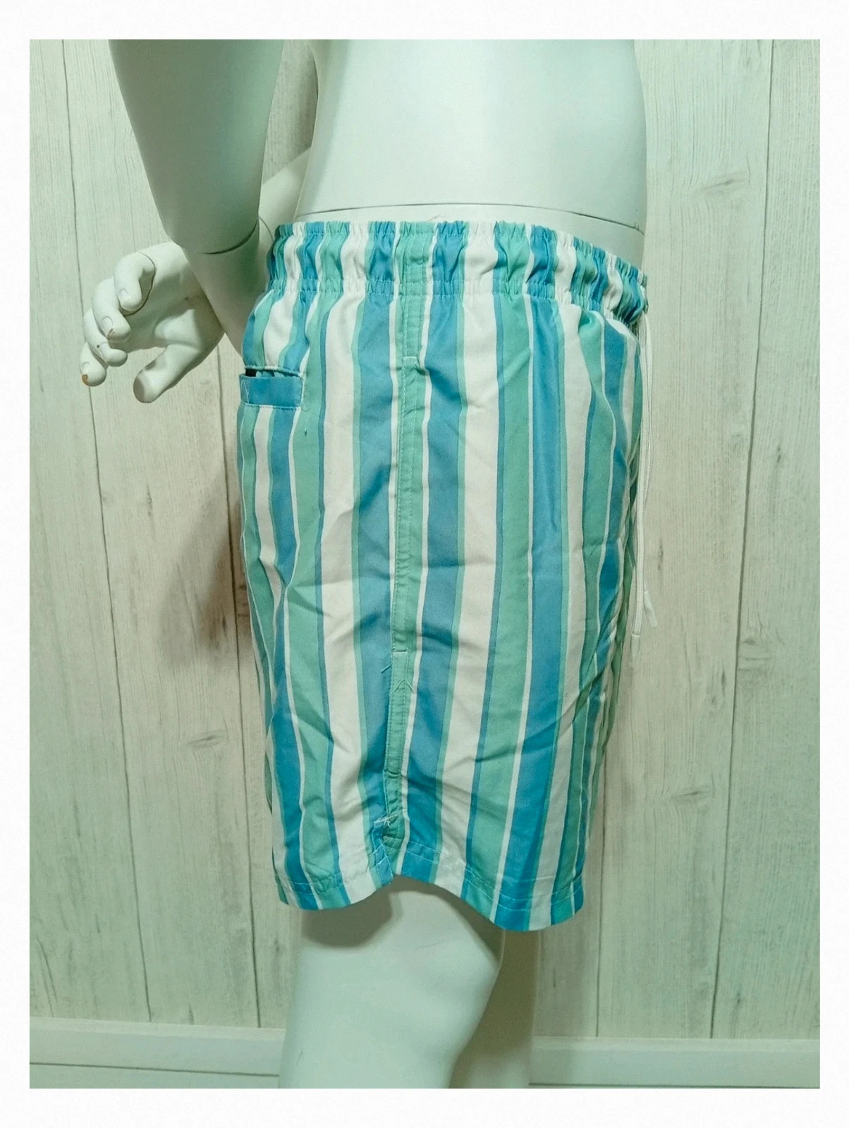 Short de bain a rayure homme- taille M/38 - Primark - couleur bleu blanc menthe – Primark – taille M 5
