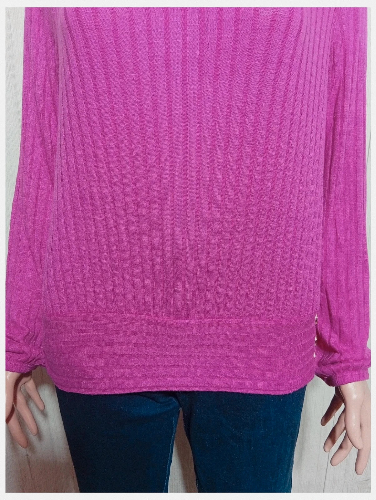 Pull a manche longue en maille côtelée femme - taille L/40- cache cache - couleur fushia – Cache Cache – taille L / 40 / 12 3