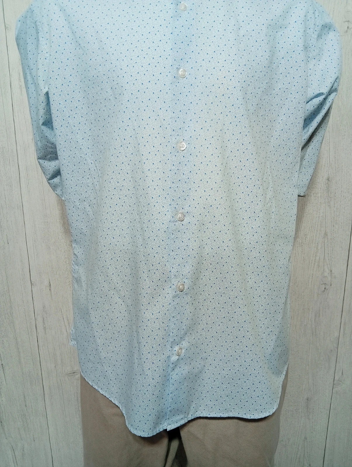 Chemise manche longue a motif homme - taille L/40 - smog - couleur bleu clair et blanc – SMOG – taille L 3