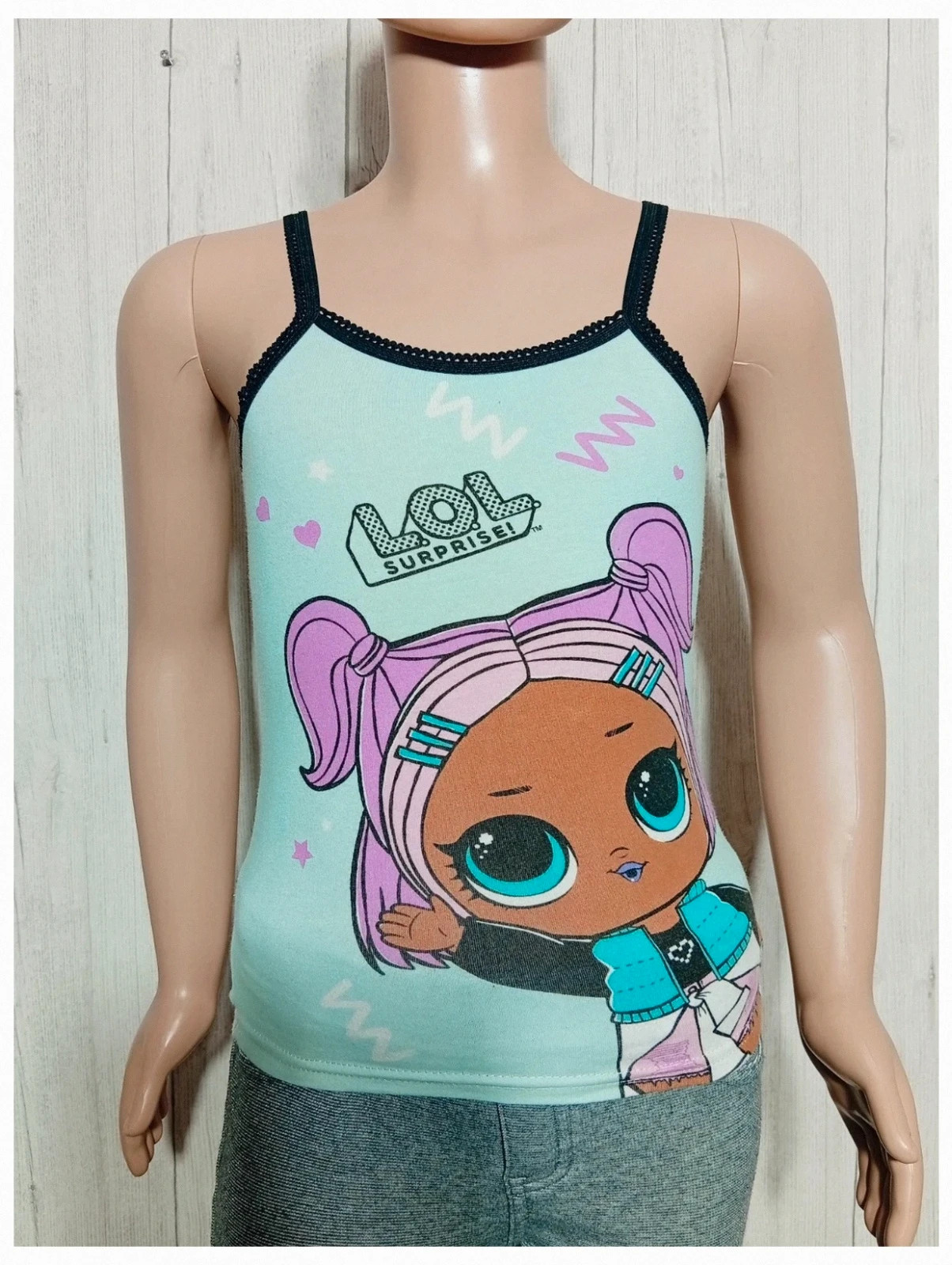 Débardeur imprimé lol surprise fille- taille 7 ans (122/128 cm) - couleur menthe multicolore