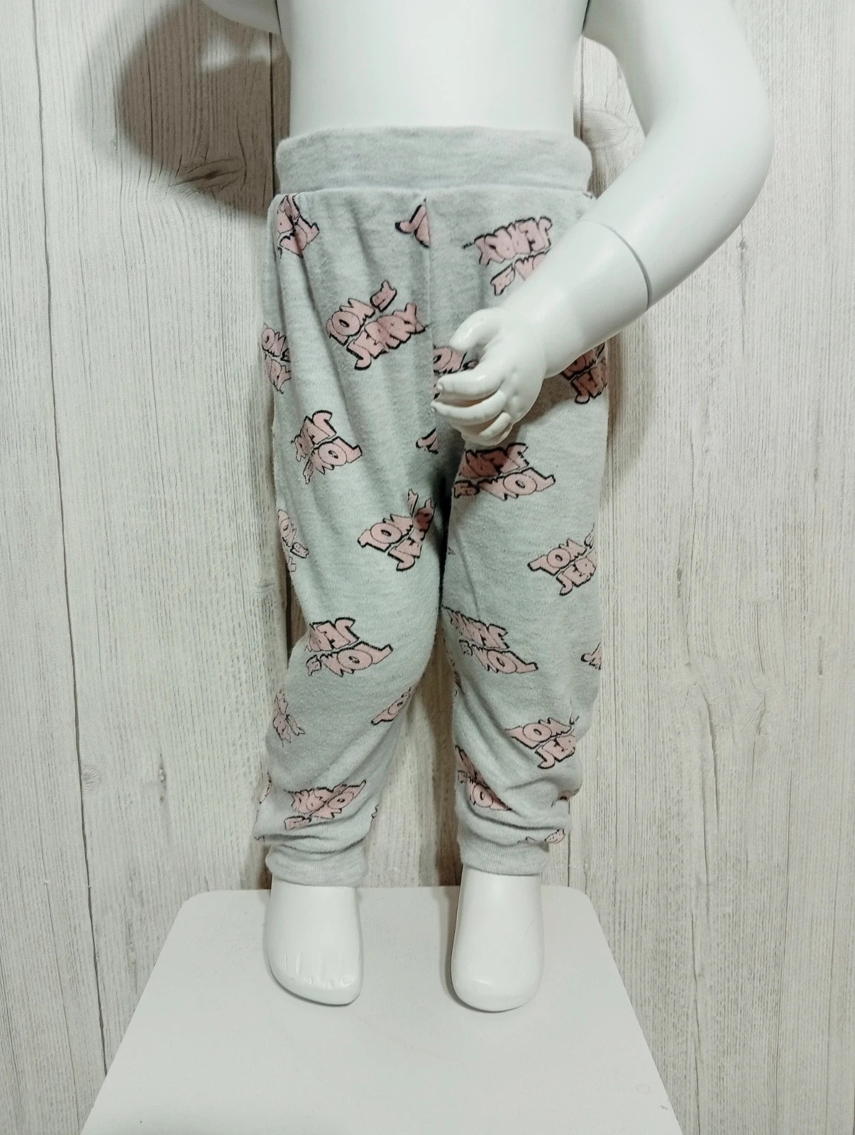 Pantalon fille -taille 18 mois (68/86 cm)- tom et jerry - zeeman - couleur gris et rose – Zeeman – taille 12-18 mois / 80 cm