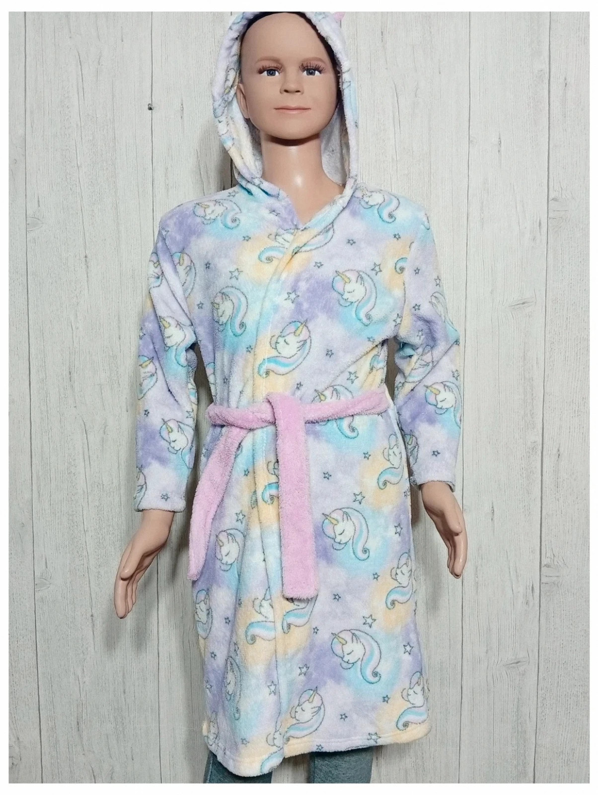 Peignoirs a motif licornes fille - taille 7 ans (122/128cm) - couleur lila multicolore – taille 7 ans / 122 cm