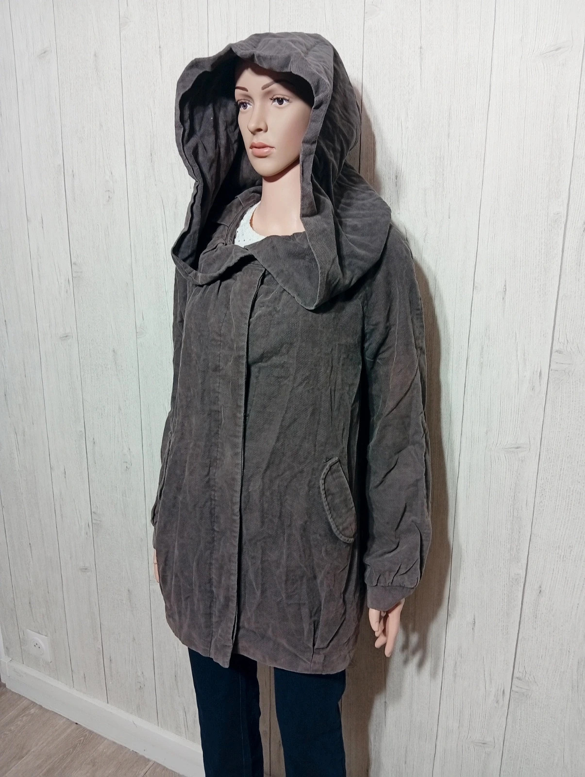 Poas a capuche femme - taille M/38 - promod - couleur gris – Promod – taille M / 38 / 10 5