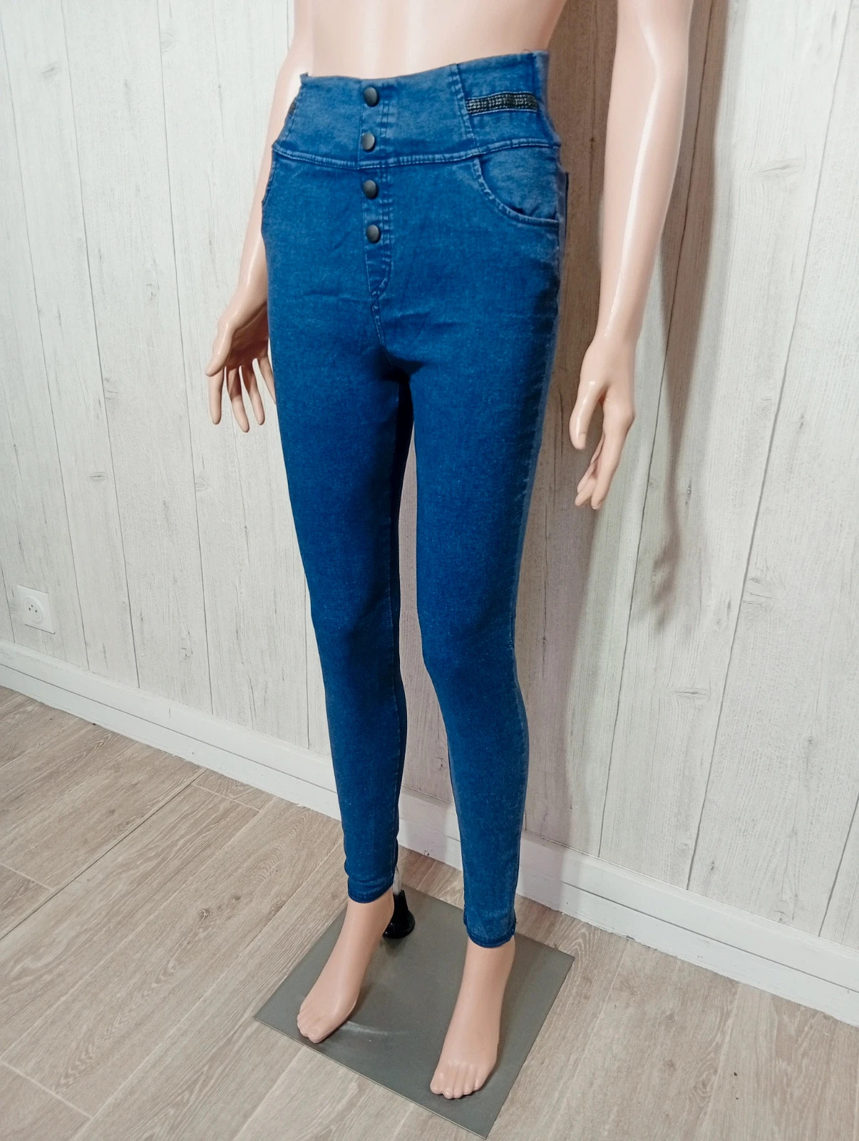 Jeans skinny femme - taille XL/42 - couleur marine – taille XL / 42 / 14 5