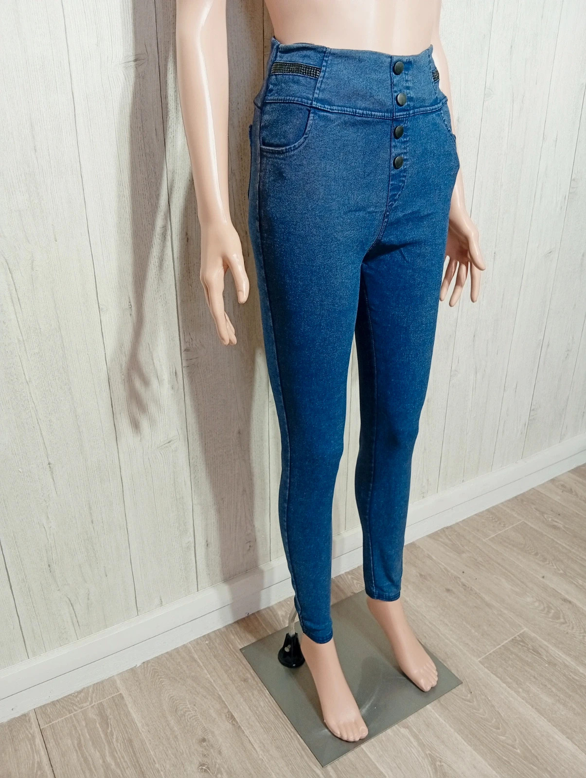 Jeans skinny femme - taille XL/42 - couleur marine – taille XL / 42 / 14 4