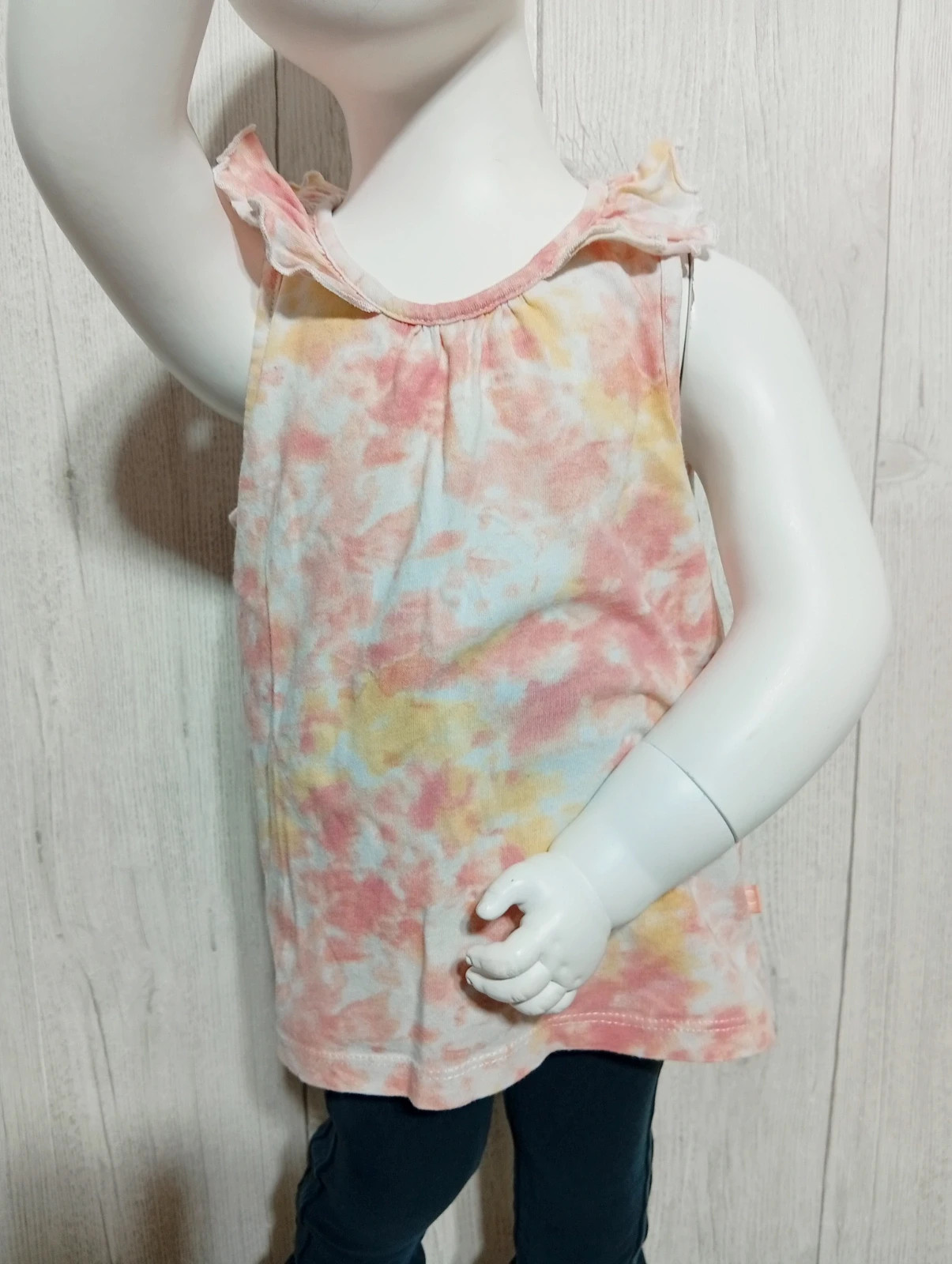 T-shirt imprimé manche courte fille+ taille 3 ans (96 cm) - creeks - couleur rose blanc jaune