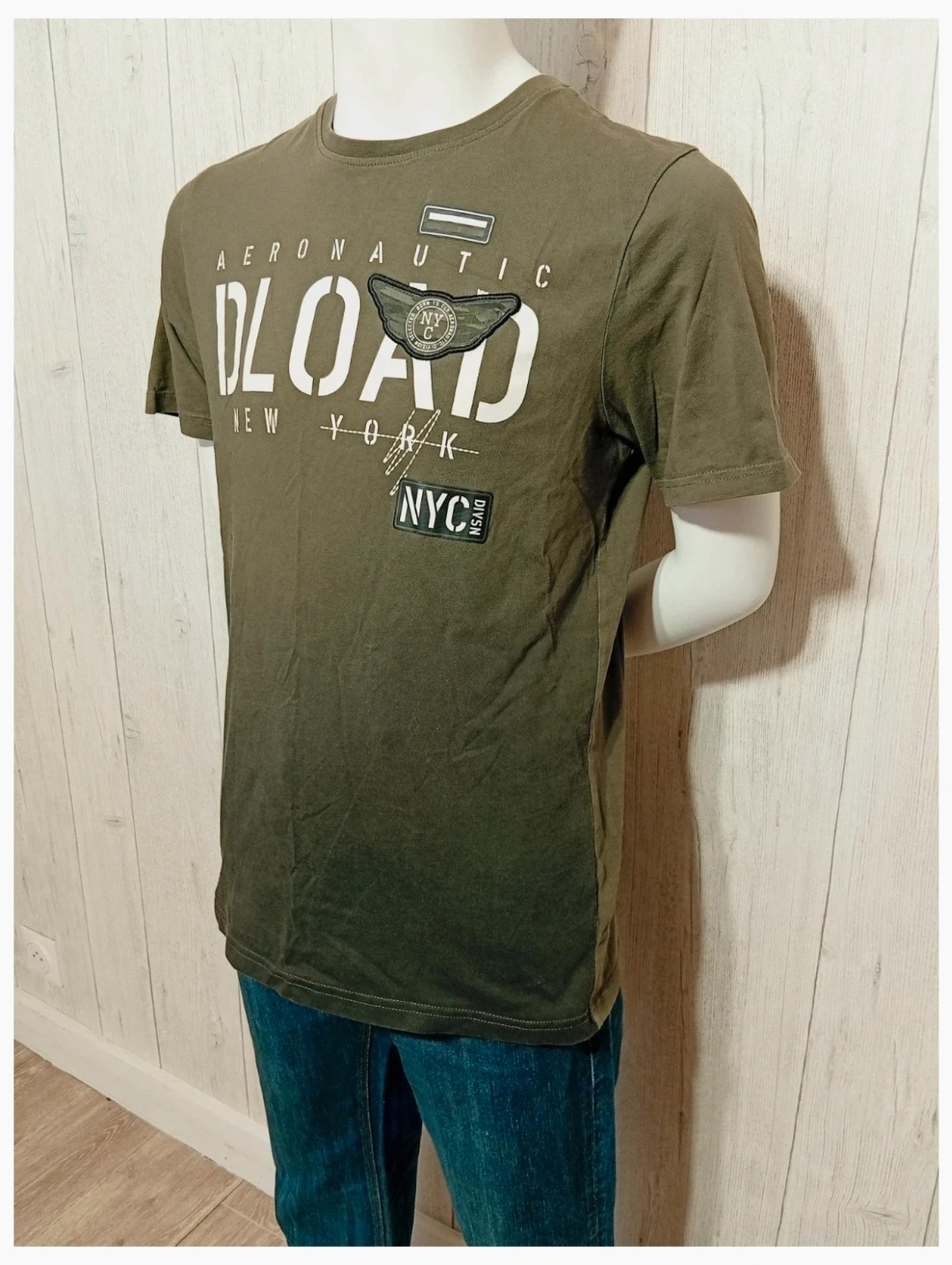 T-shirt manches courtes homme- taille 15 ans (170/176 cm) - DWD - couleur kaki – DWD – taille 15 ans / 170 cm 5