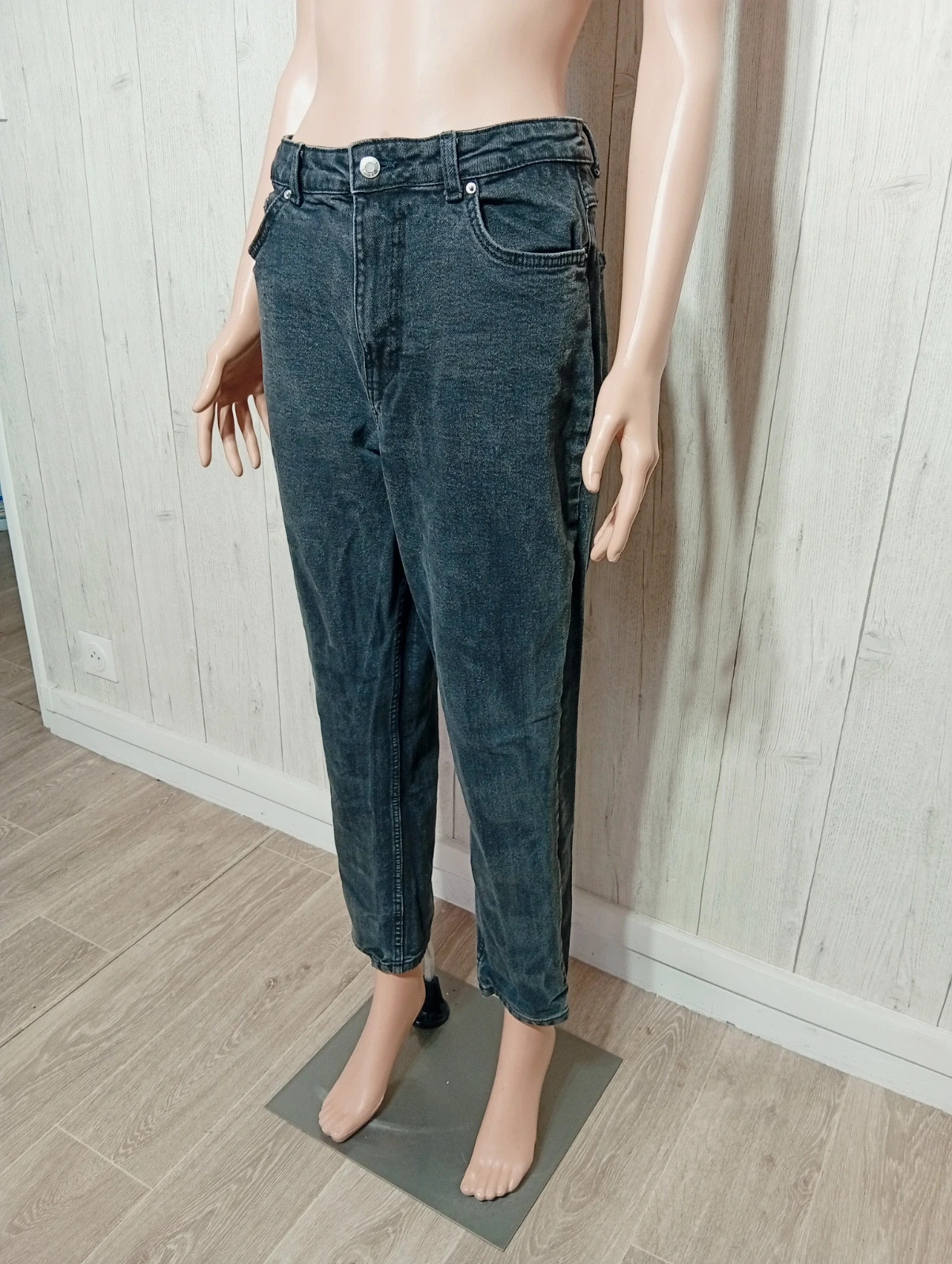 Jeans taille haute femme - taille XL/42 - primark - couleur gris noir – Primark – taille XL / 42 / 14 5