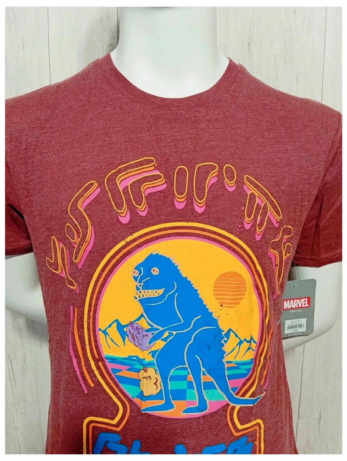 T-shirt imprimé manche courte - taille S/36- Marvel - couleur bordeaux multicolore- neuf – Marvel – taille S 2