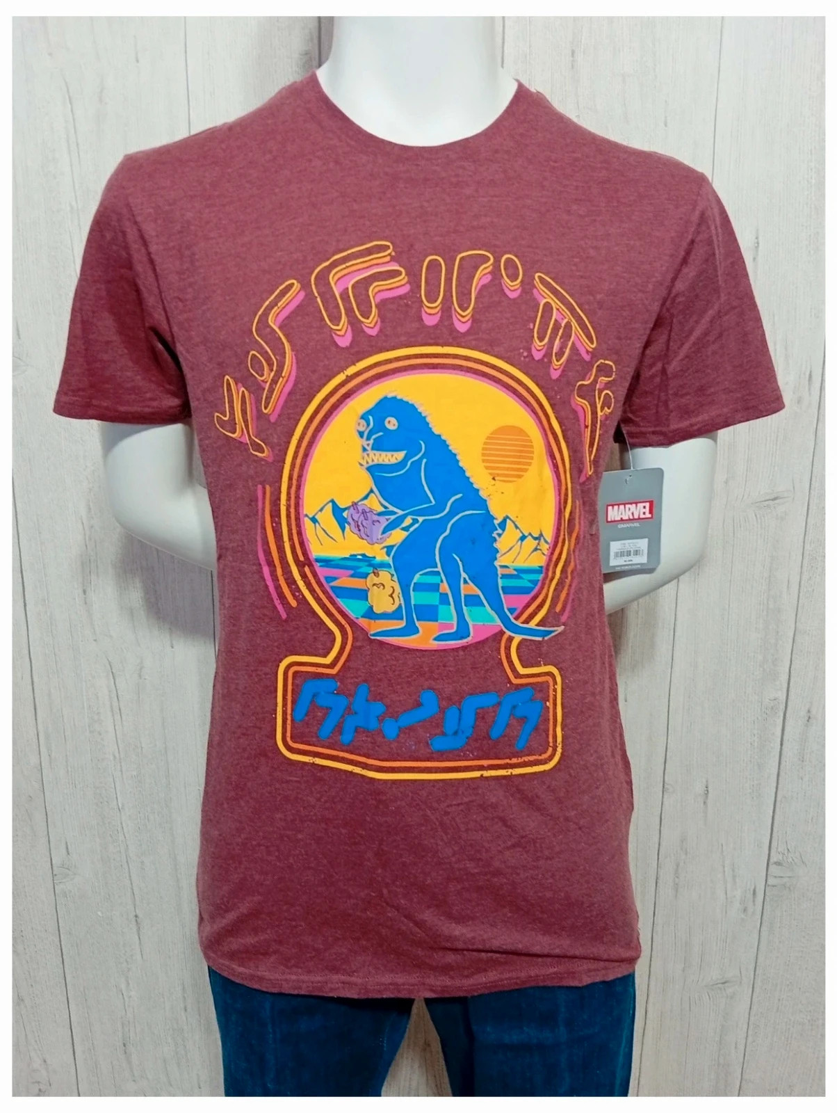 T-shirt imprimé manche courte - taille S/36- Marvel - couleur bordeaux multicolore- neuf