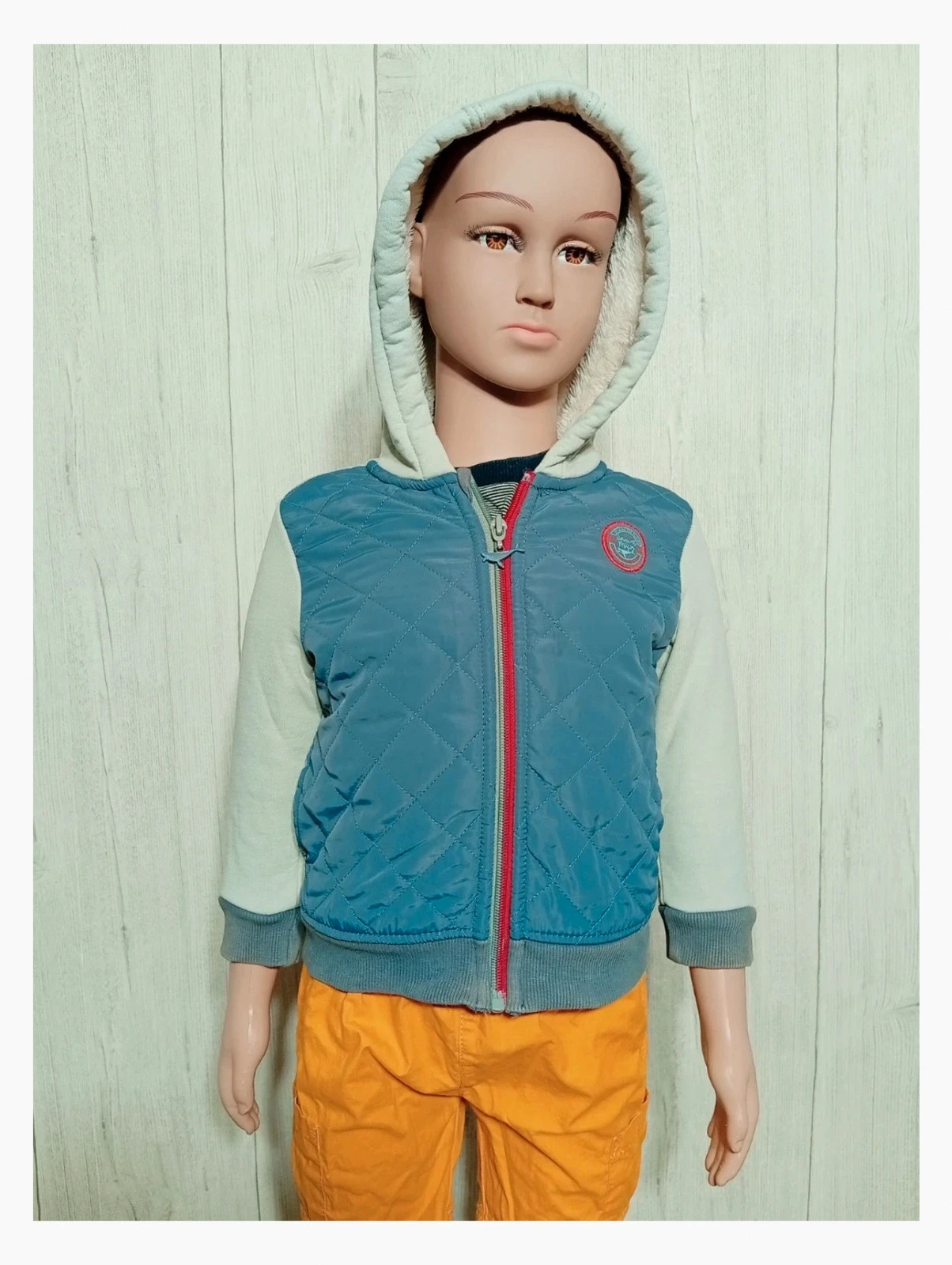 Gilet zippé d'hiver garcon - taille 2 ans (92 cm) - sergent major - couleur marine et gris