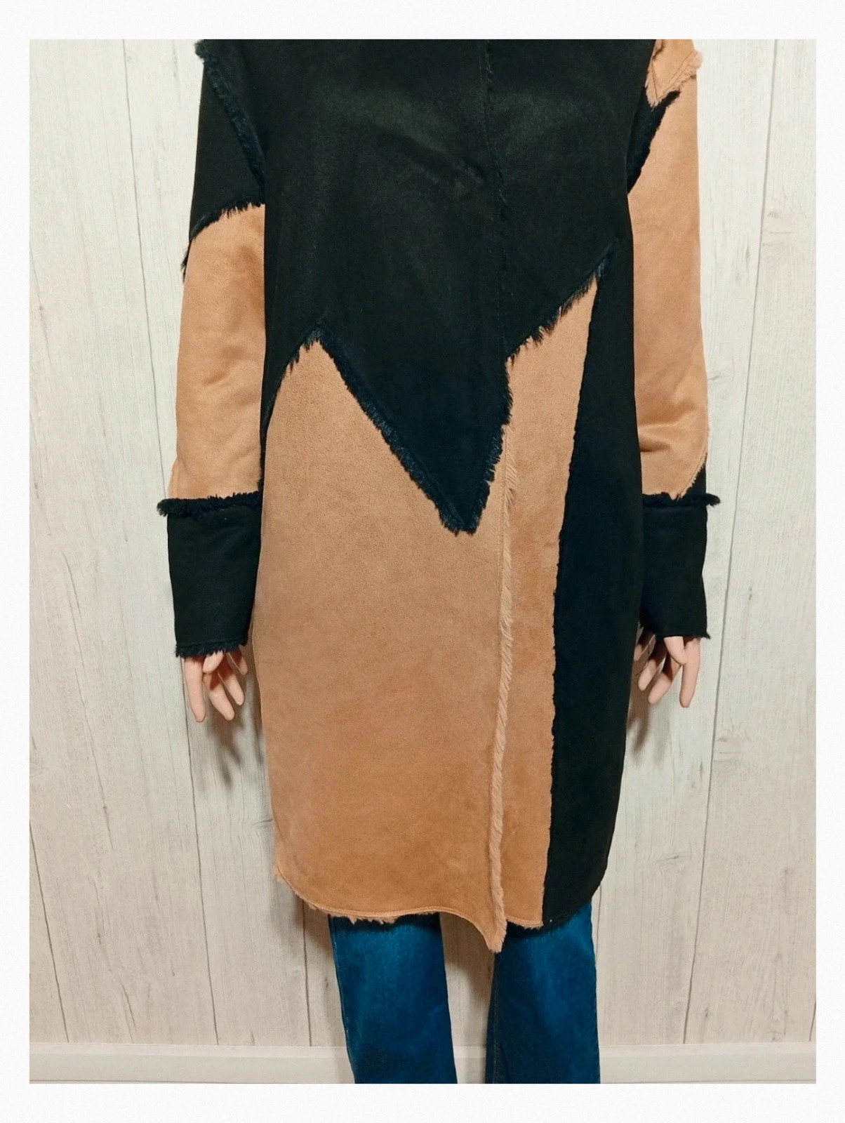 Manteau a capuche en fausse fourrure femme - taille S/M - madison - couleur noir marron – Madison – taille M / 38 / 10 3