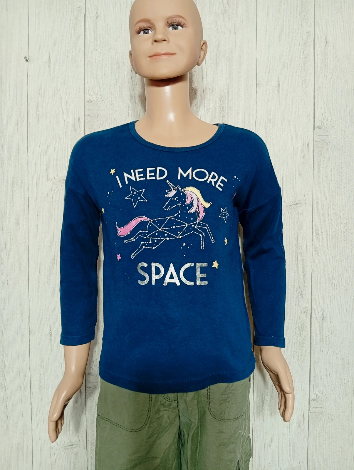 T-shirt imprimé manches longues fille-taille 6/7 ans(122 cm)-zara girls-couleur marine multicolore